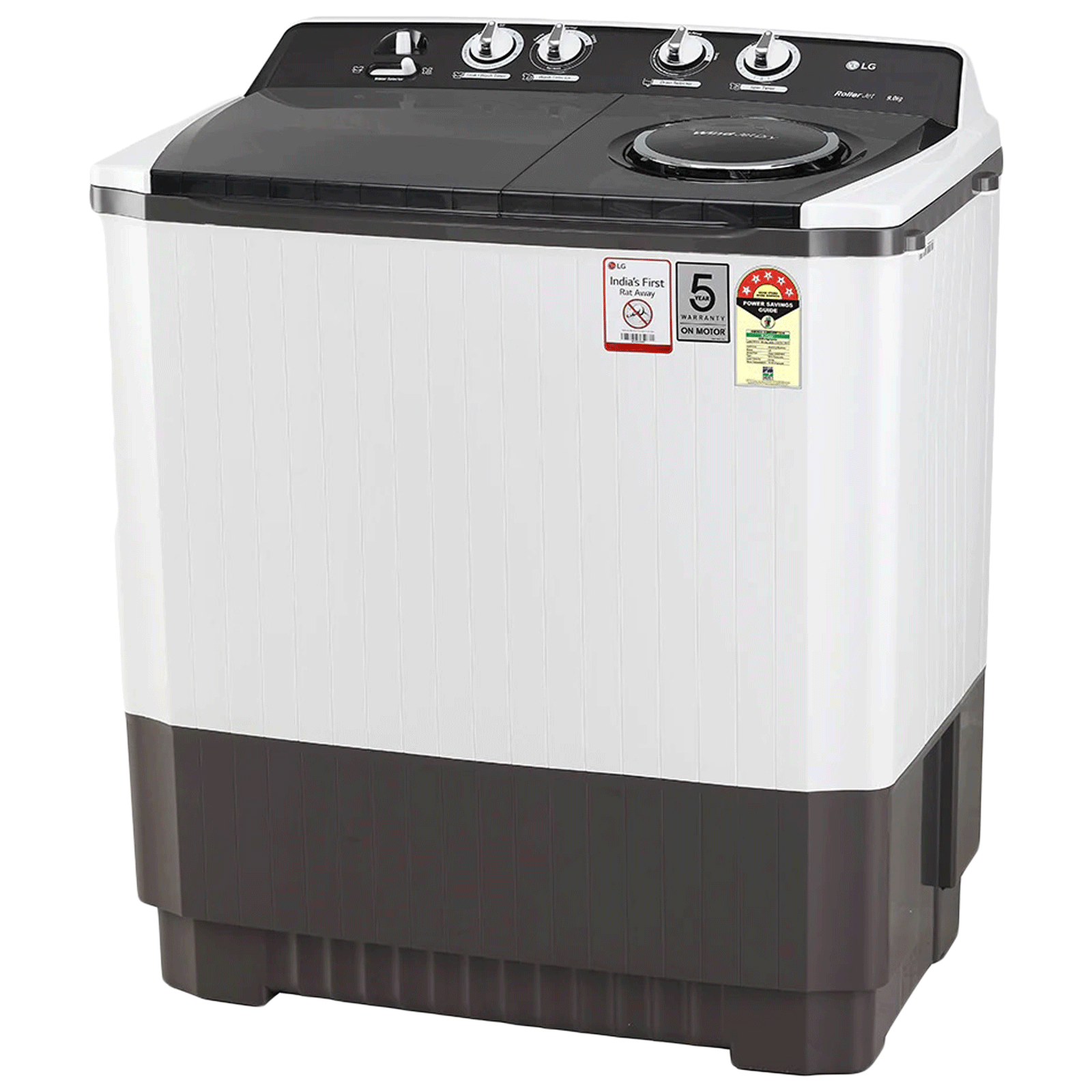 LG 9 kg 5 Star Semi Automatic Washing Machine with Lint Filter (P9041SGAZ.ADGQEIL, Grey)_4