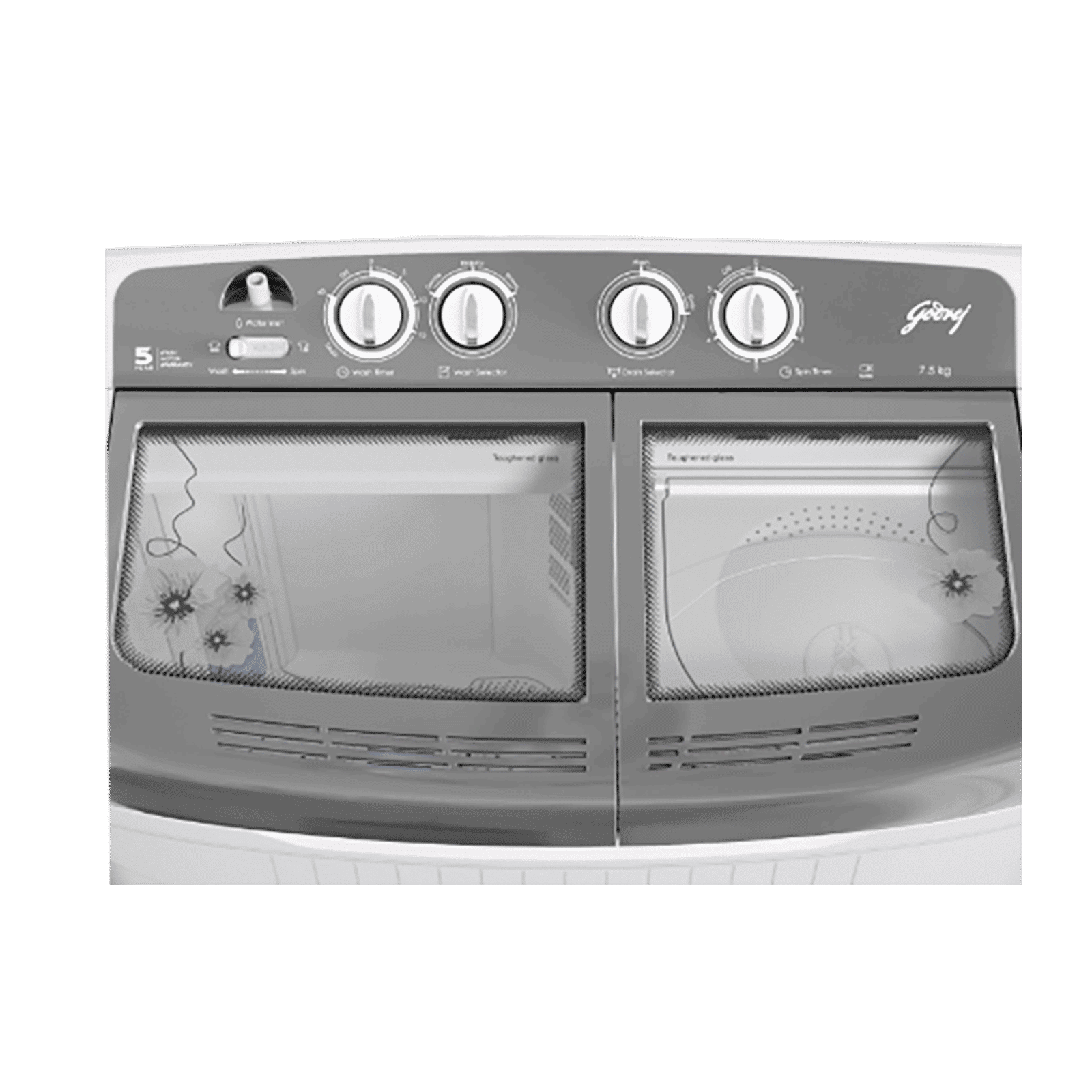 Godrej 7.5 Kg 5 Star Semi Automatic Washing Machine with Electro-Mechanical Controls (Edge, WSEDGE 75 5.0 TB3 M STGR, Storm Grey)_8