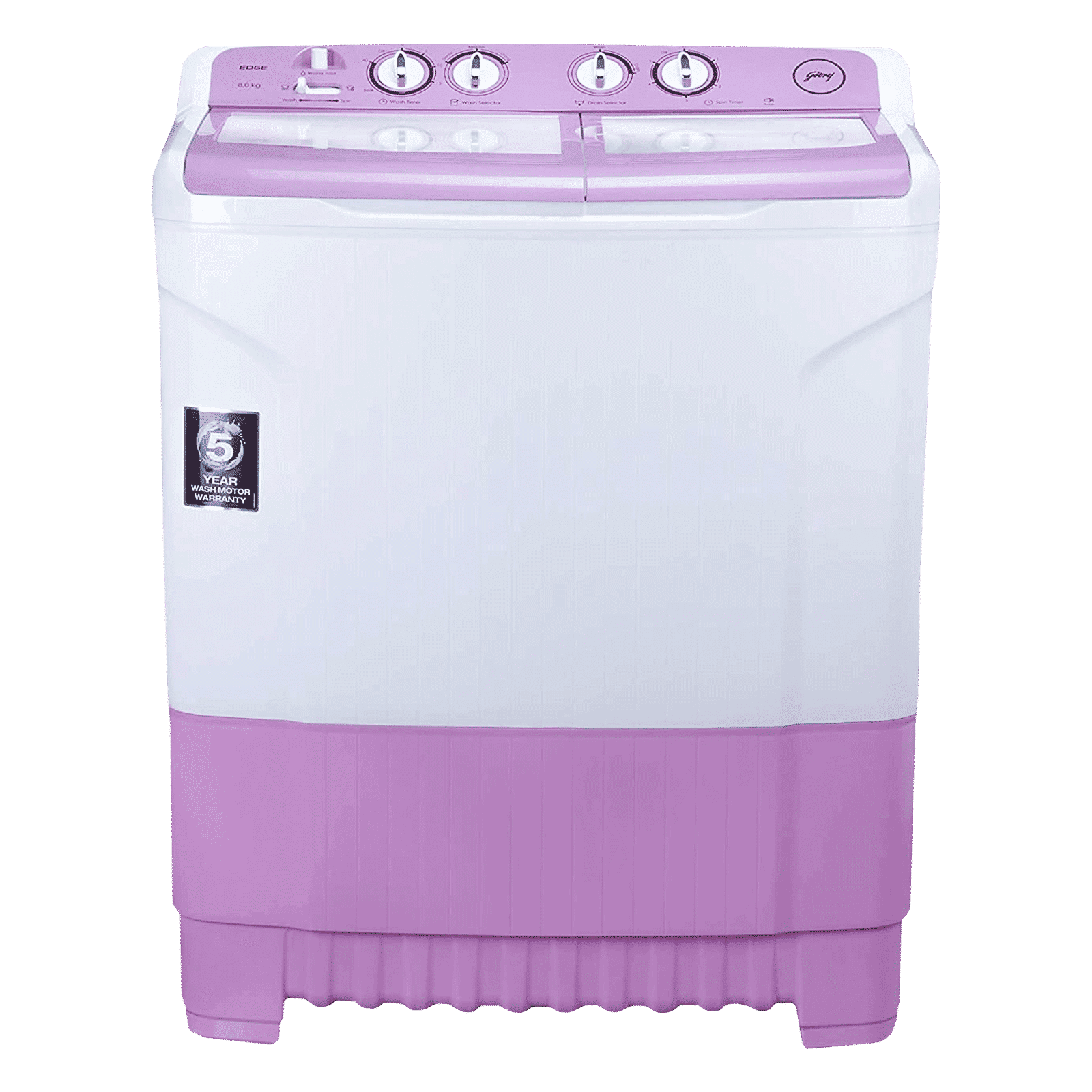 Godrej 8 kg 5 Star Semi Automatic Washing Machine with PowerMax Wash Motor (Edge, WS EDGE 80 5.0 TB3 M LVDR, Lavender) Godrej 8 kg 5 Star Semi Automatic Washing Machine with PowerMax Wash Motor (Edge, WS EDGE 80 5.0 TB3 M LVDR, Lavender)_1