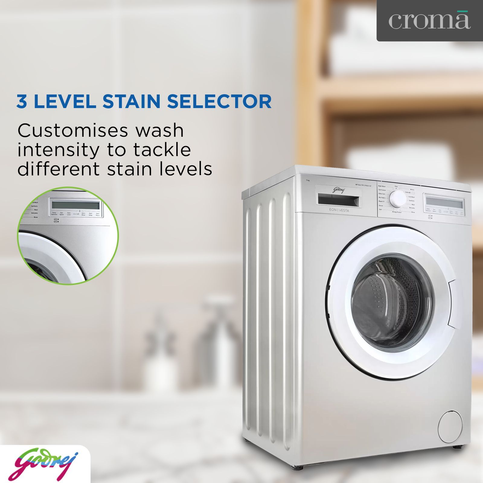 Godrej 7 kg Fully Automatic Front Load Washing Machine (Eon, WF EON 7010 PASC, Overflow Protection System, Silver)_7