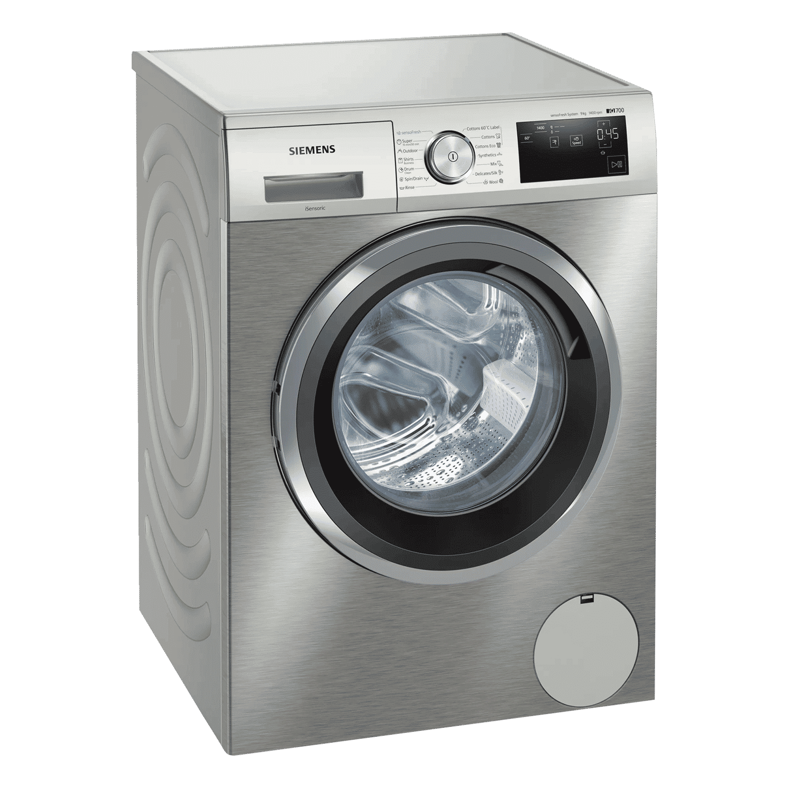 SIEMENS 9 kg 5 Star Fully Automatic Front Load Washing Machine (iQ700, WM14UQ9SIN, Wave Drum, Silver Inox) SIEMENS 9 kg 5 Star Fully Automatic Front Load Washing Machine (iQ700, WM14UQ9SIN, Wave Drum, Silver Inox)_1