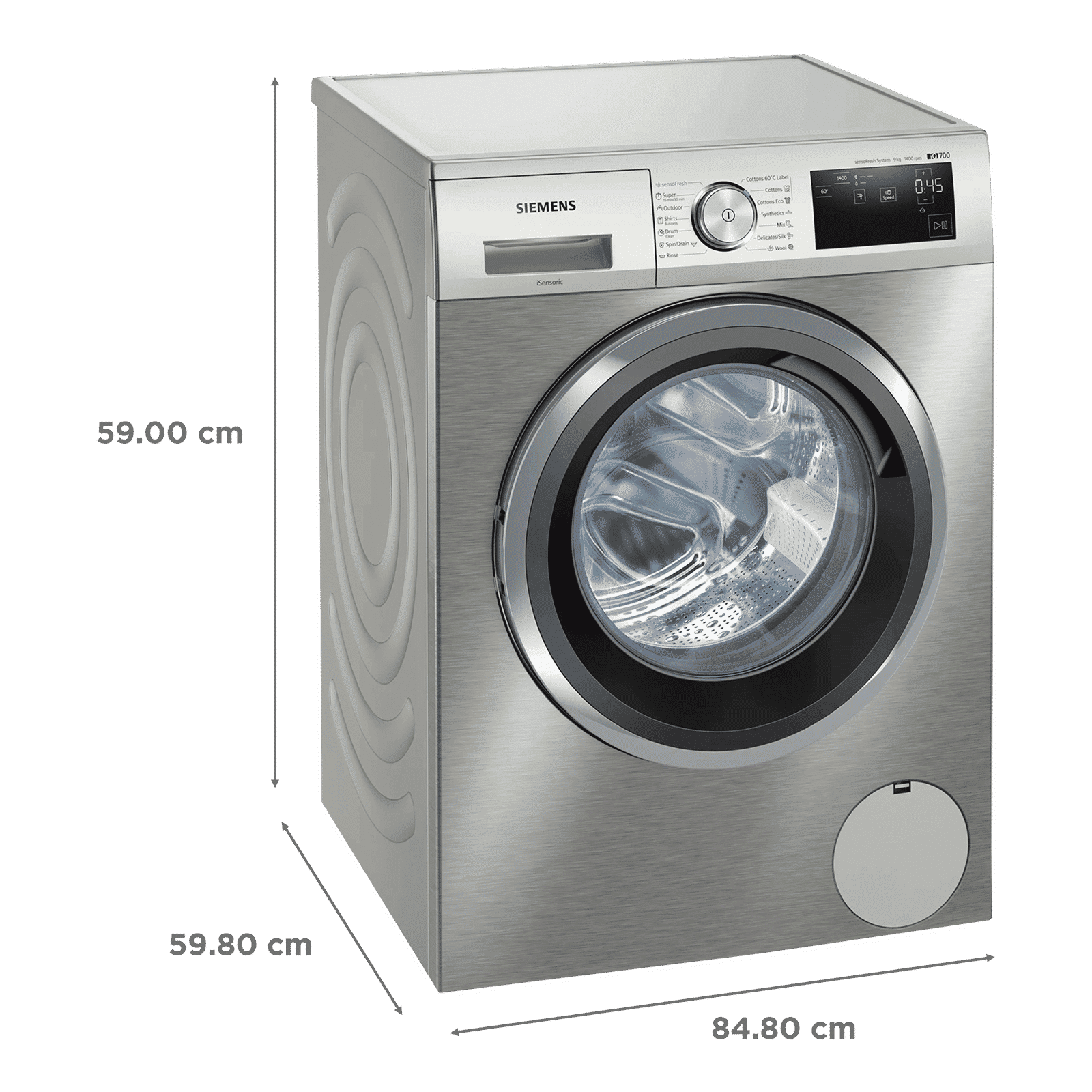SIEMENS 9 kg 5 Star Fully Automatic Front Load Washing Machine (iQ700, WM14UQ9SIN, Wave Drum, Silver Inox) SIEMENS 9 kg 5 Star Fully Automatic Front Load Washing Machine (iQ700, WM14UQ9SIN, Wave Drum, Silver Inox)_3