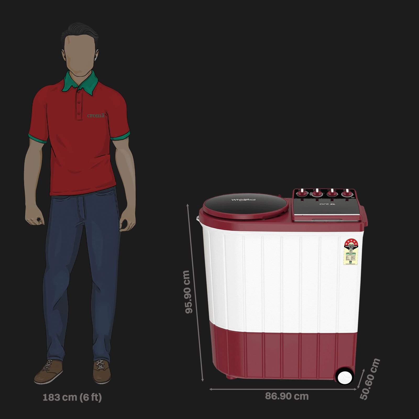 Whirlpool 9 kg 5 Star Semi Automatic Washing Machine with 3D Lint Filter (Ace XL, 30194, Coral Red)_2