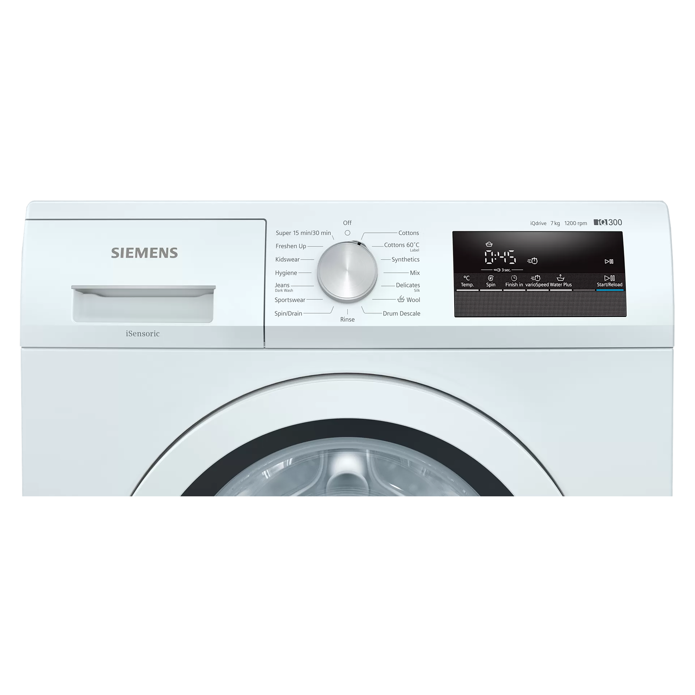 SIEMENS 7 kg 5 Star Fully Automatic Front Load Washing Machine (iQ300, WM12J16WIN, Wave Drum, White)_3