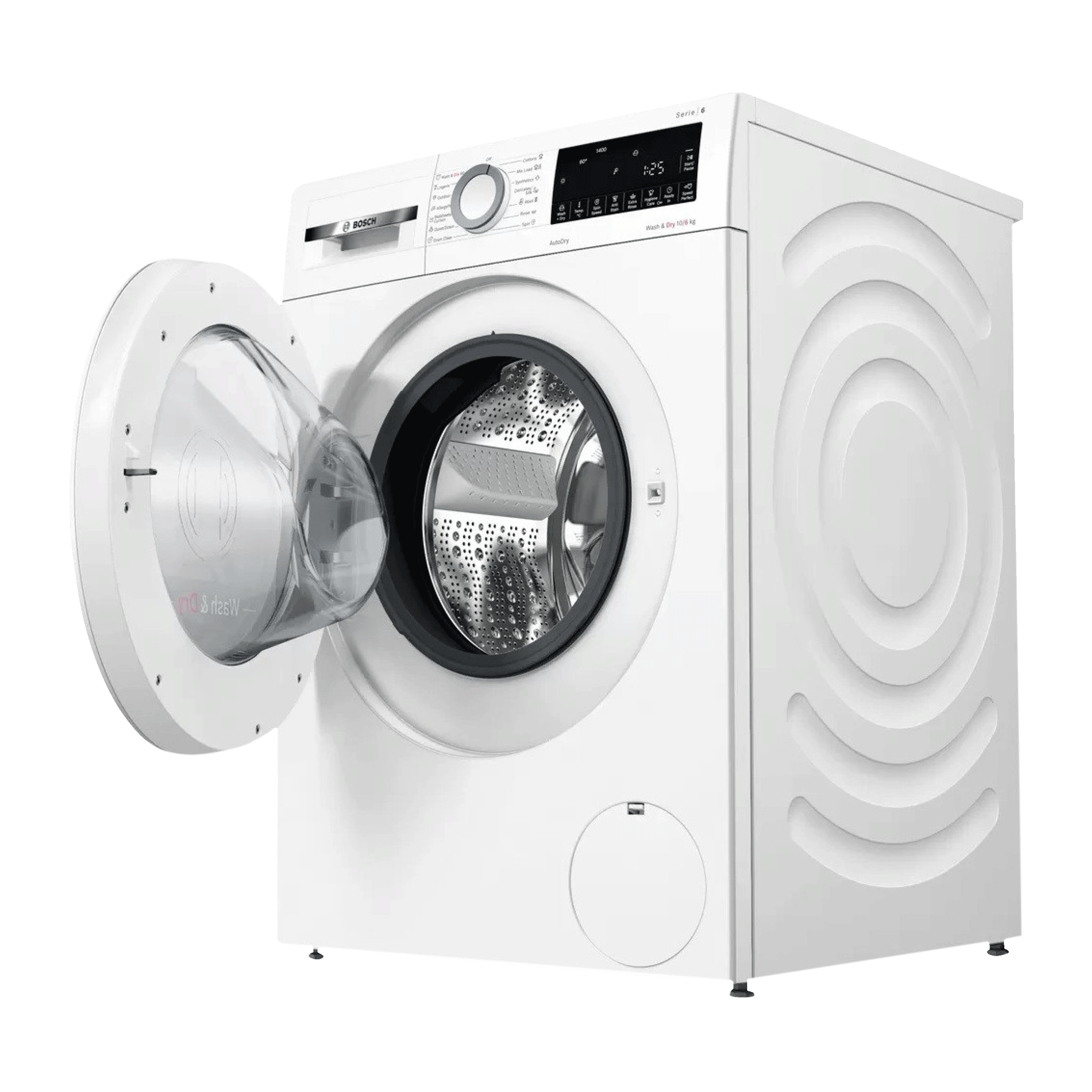 BOSCH 10/6 kg 5 Star Fully Automatic Front Load Washer Dryer (Series 6, WNA254U0IN, EcoSilence Drive, White)_5