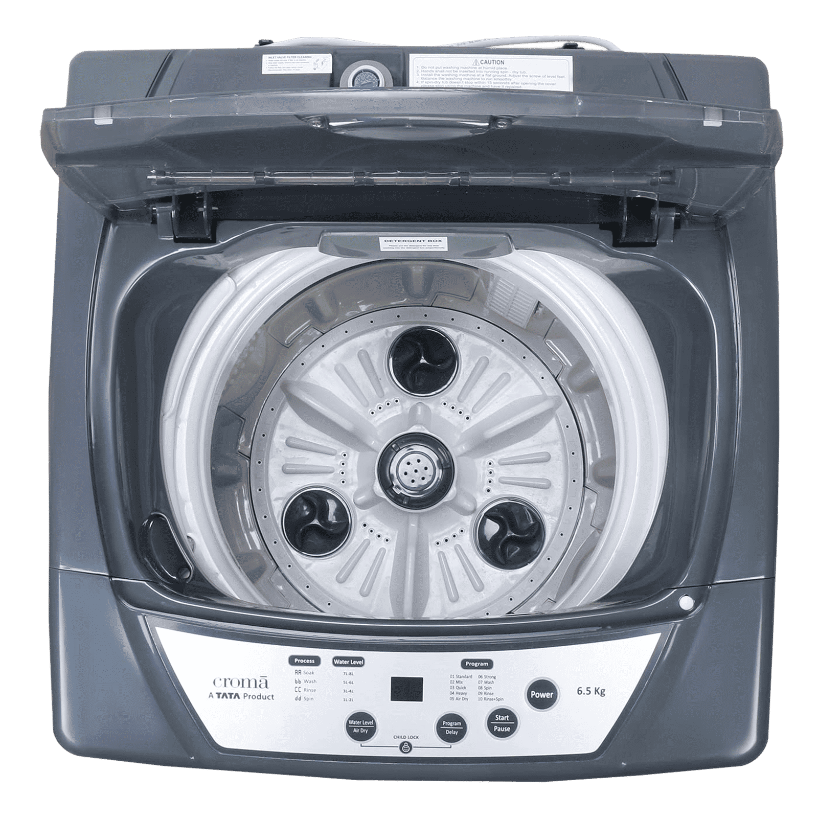 Croma 6.5 kg 5 Star Fully Automatic Top Load Washing Machine ( Fuzzy Control, Grey)_13