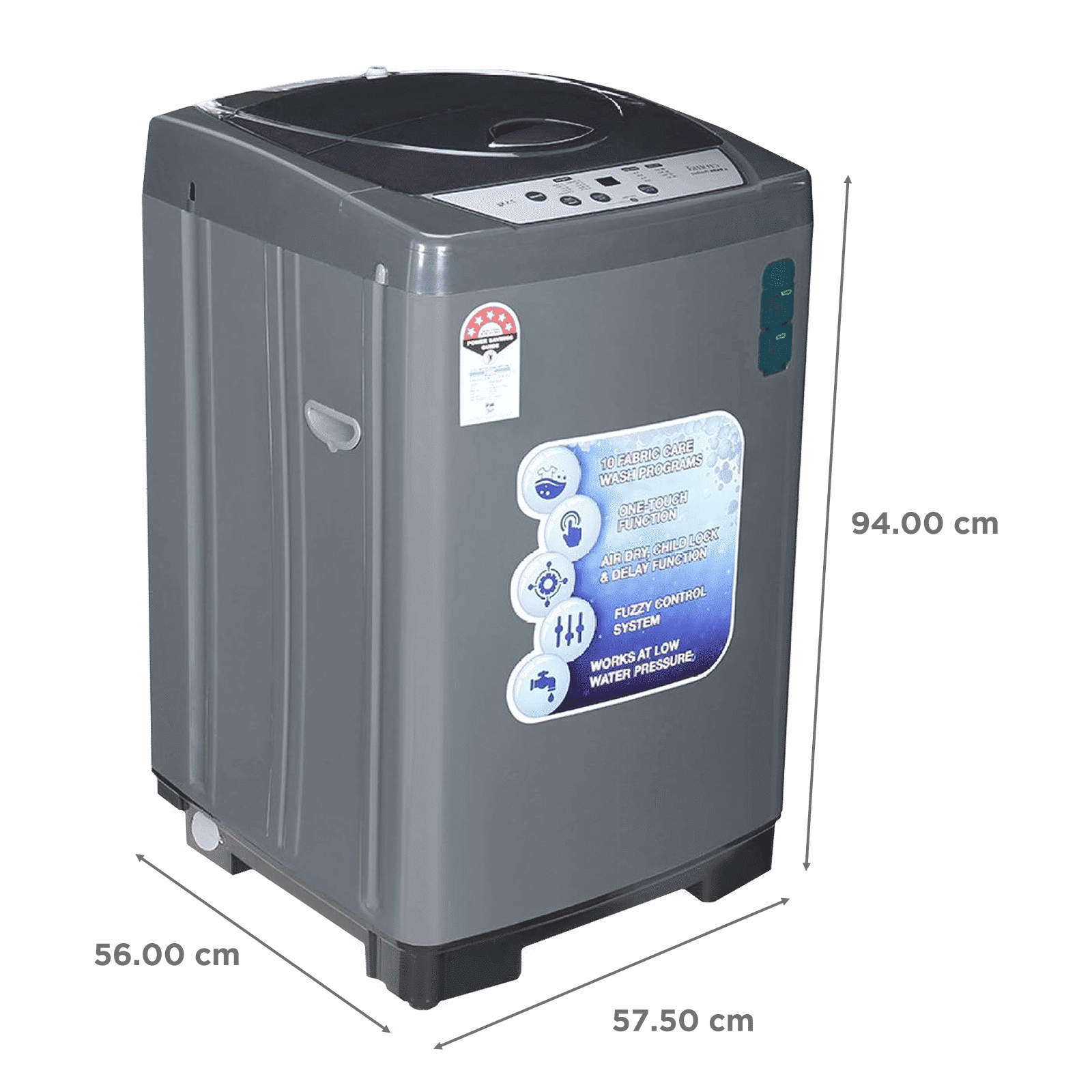 Croma 7.5 kg 5 Star Fully Automatic Top Load Washing Machine ( Fuzzy Control, Grey)_3