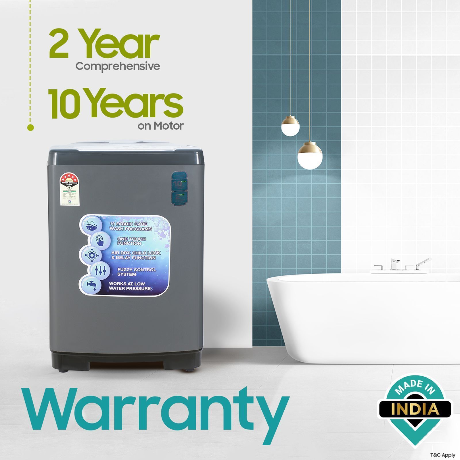 Croma 7.5 kg 5 Star Fully Automatic Top Load Washing Machine ( Fuzzy Control, Grey)_4