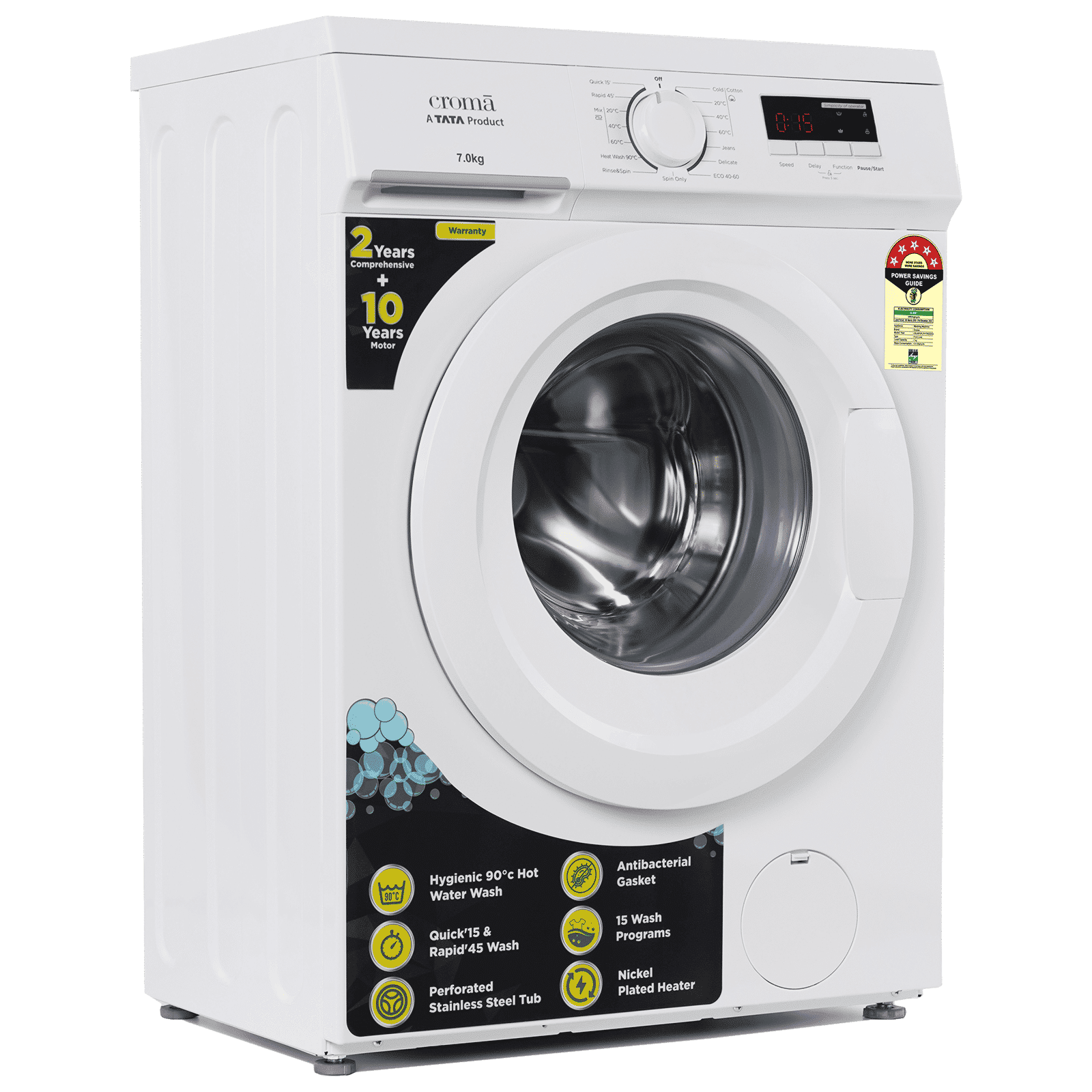 Croma 7 kg 5 Star Fully Automatic Front Load Washing Machine (CRLW070FLF017902, In-Built Heater, White)_10