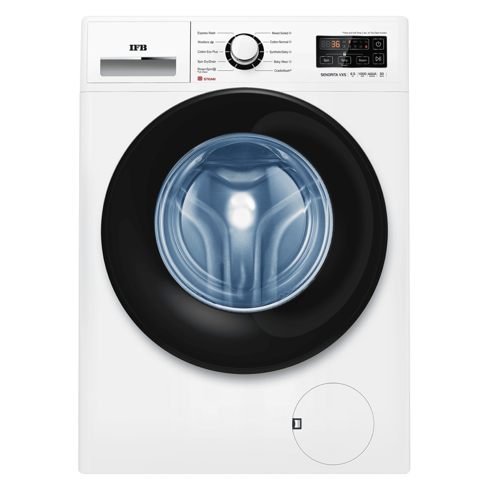 IFB 6.5 kg 5 Star Fully Automatic Front Load Washing Machine (Senorita VXS 6510, Aqua Energie, Silver)_1