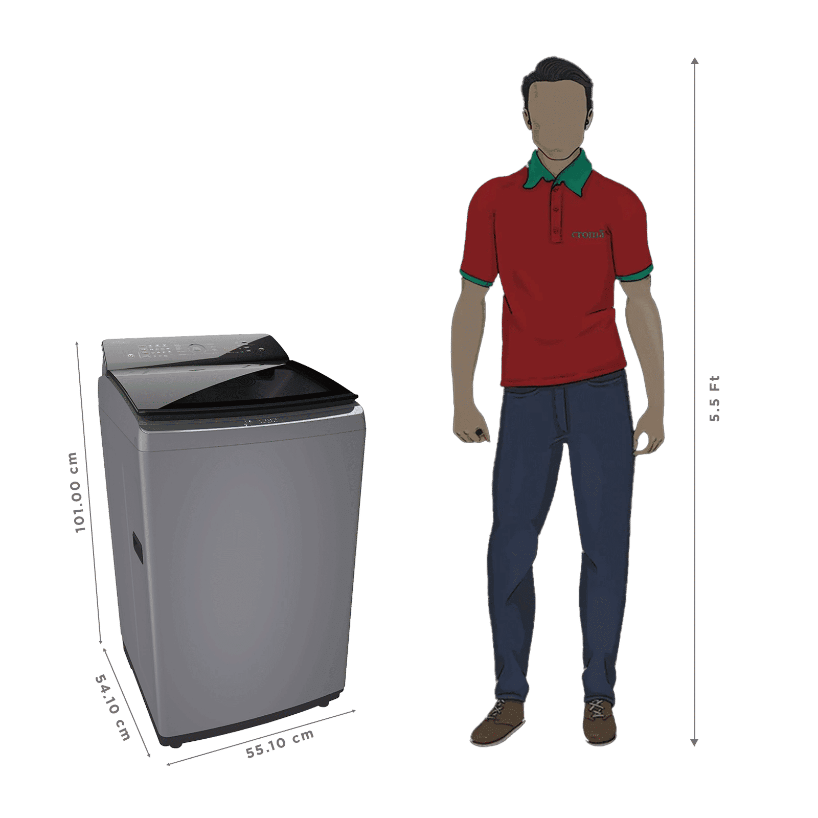 BOSCH 7 kg 5 Star Fully Automatic Top Load Washing Machine (Series 2, WOE701D0IN, ExpertCare Wash System, Dark Grey)_3