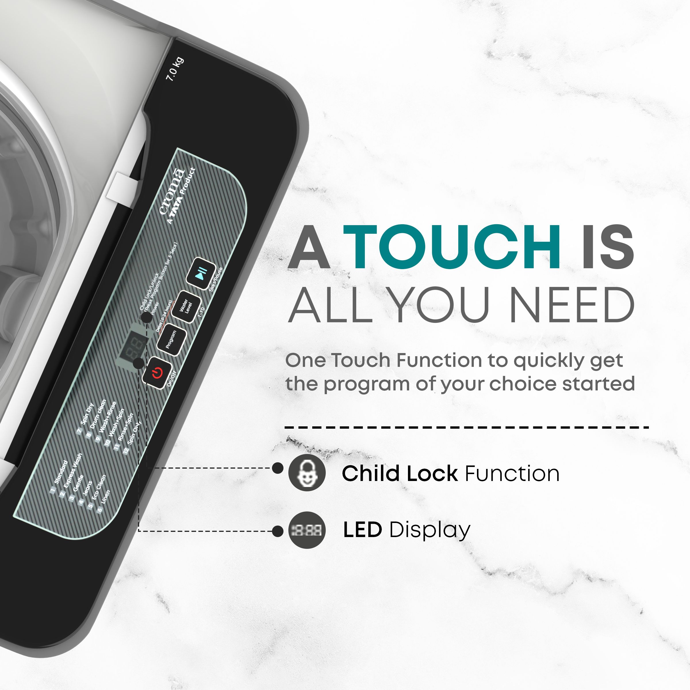 Croma 7 kg 5 Star Fully Automatic Top Load Washing Machine ( Spin Dry Function, Grey) Croma 7 kg 5 Star Fully Automatic Top Load Washing Machine ( Spin Dry Function, Grey)_11