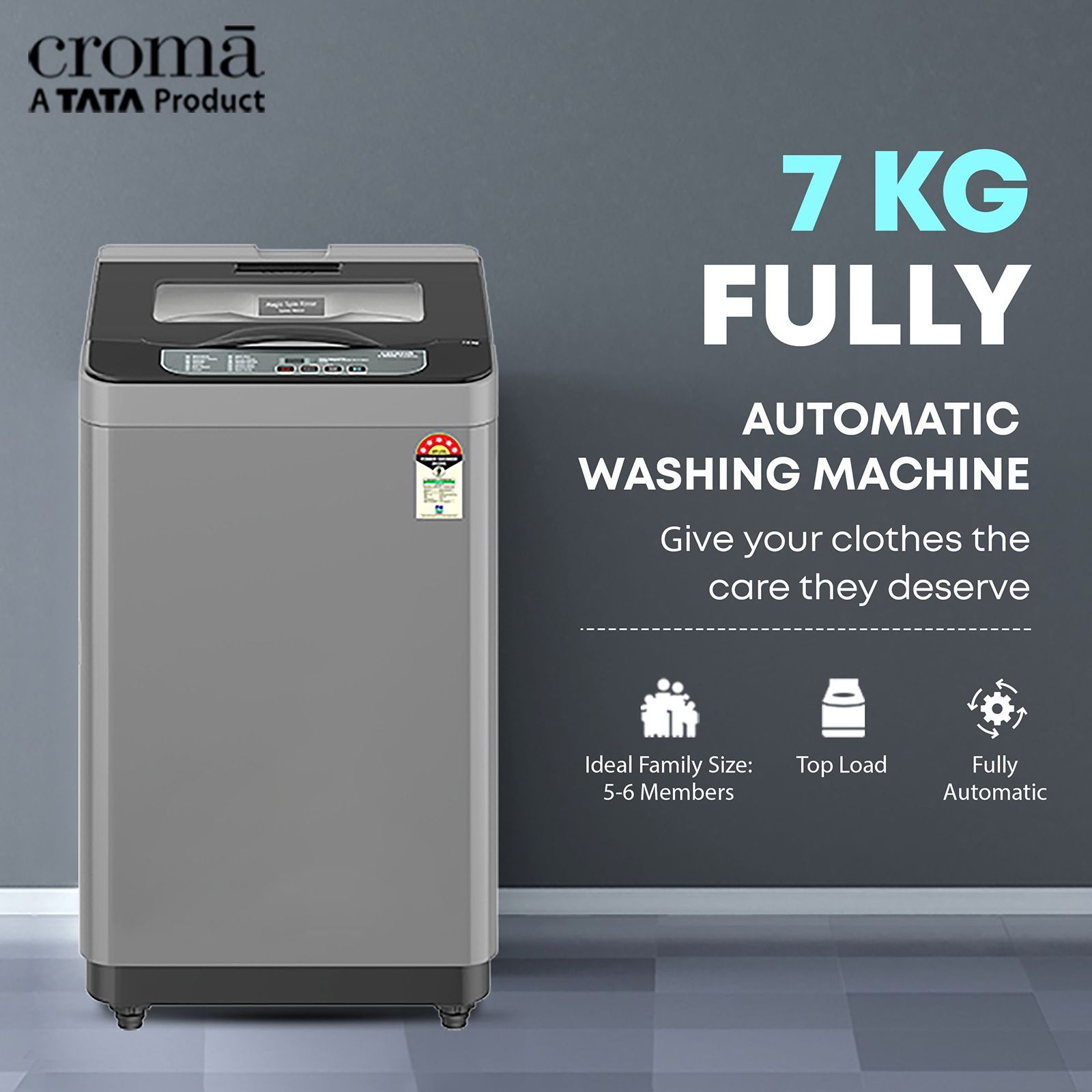 Croma 7 kg 5 Star Fully Automatic Top Load Washing Machine ( Spin Dry Function, Grey) Croma 7 kg 5 Star Fully Automatic Top Load Washing Machine ( Spin Dry Function, Grey)_13