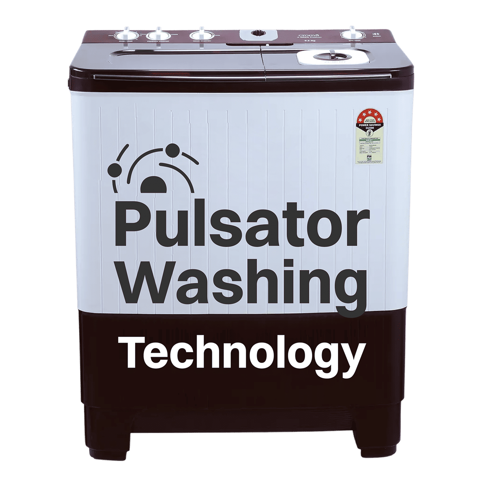 Croma 8.5 kg 5 Star Semi Automatic Washing Machine with Active Soak Function ( Burgundy)_1