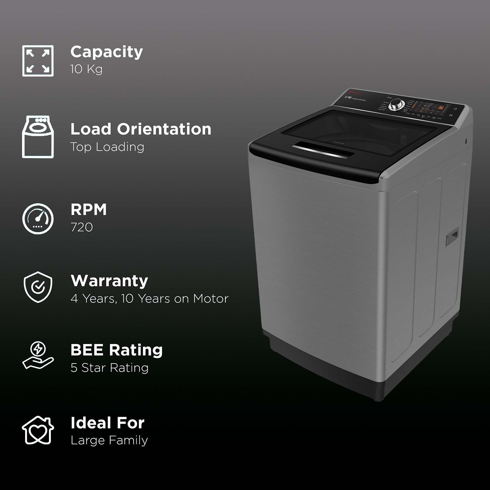 IFB 10 kg 5 Star Fully Automatic Top Load Washing Machine (Aqua, TL-SIBS, Steam Wash Technology, Inox)_2
