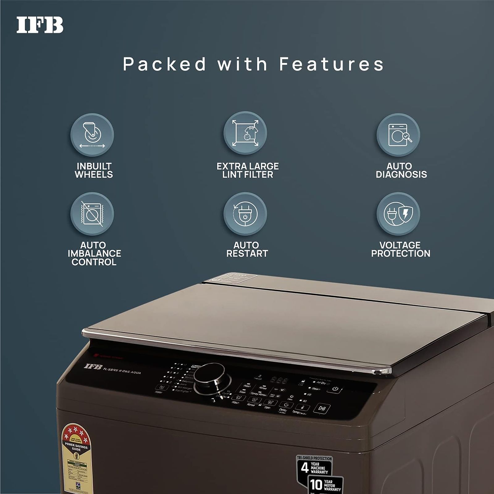 IFB 8 kg 5 Star Fully Automatic Top Load Washing Machine (Aqua, TL - SBRS, In-built Heater, Brown)_11