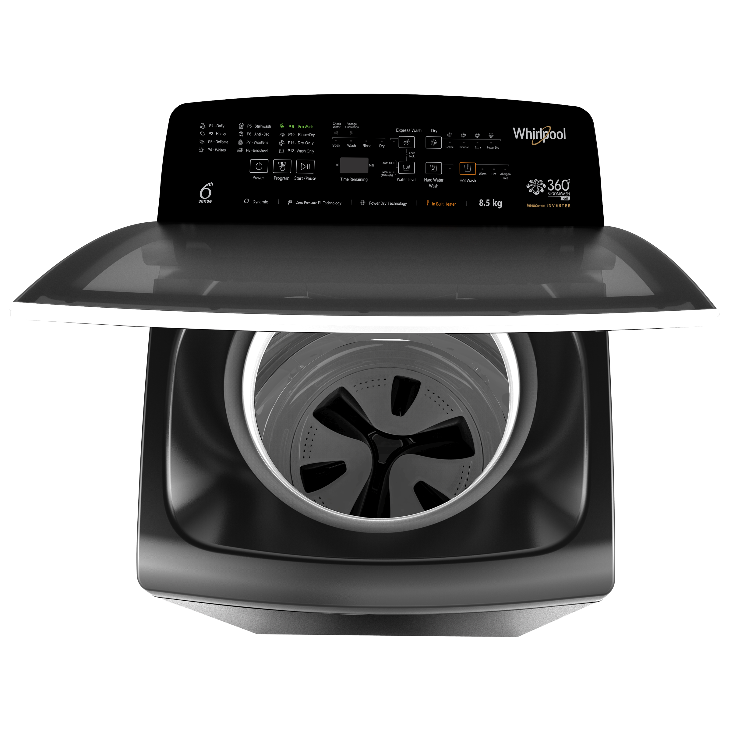 Whirlpool 8.5 kg 5 Star Fully Automatic Top Load Washing Machine (360 BW PRO INV H 8.5, In-Built Heater, Graphite) Whirlpool 8.5 kg 5 Star Fully Automatic Top Load Washing Machine (360 BW PRO INV H 8.5, In-Built Heater, Graphite)_4