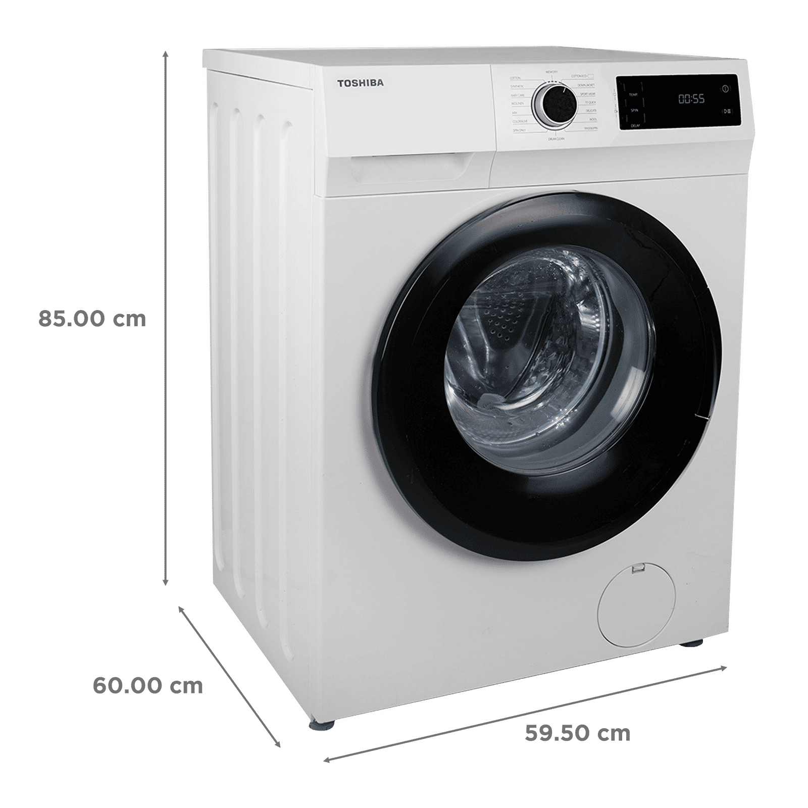 TOSHIBA 8 kg 5 Star Inverter Fully Automatic Front Load Washing Machine (TW-BJ90S2-IND(WK), Anti Bacterial Gasket, White)_3