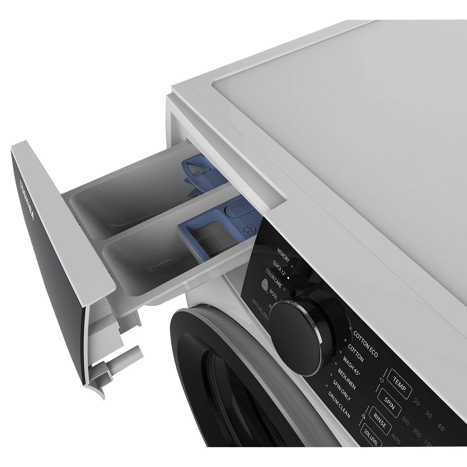 TOSHIBA 8 kg 5 Star Inverter Fully Automatic Front Load Washing Machine (TW-BJ90S2-IND(WK), Anti Bacterial Gasket, White)_8