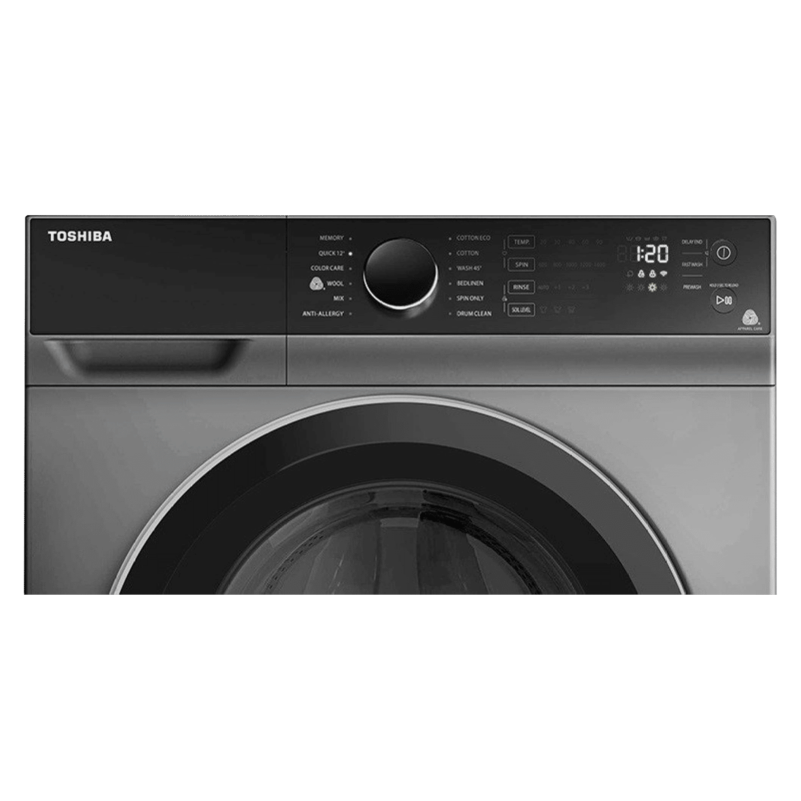 TOSHIBA 8 kg 5 Star Inverter Fully Automatic Front Load Washing Machine (TW-BJ90M4-IND(SK), Cyclone Mix Feature, Silver)_4