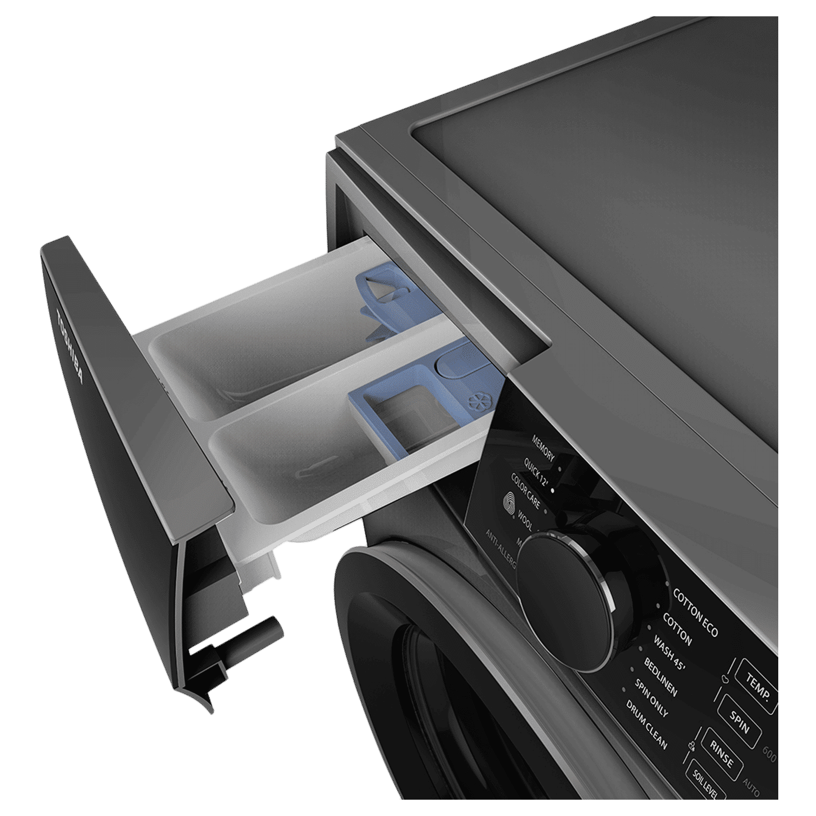 TOSHIBA 8 kg 5 Star Inverter Fully Automatic Front Load Washing Machine (TW-BJ90M4-IND(SK), Cyclone Mix Feature, Silver)_7