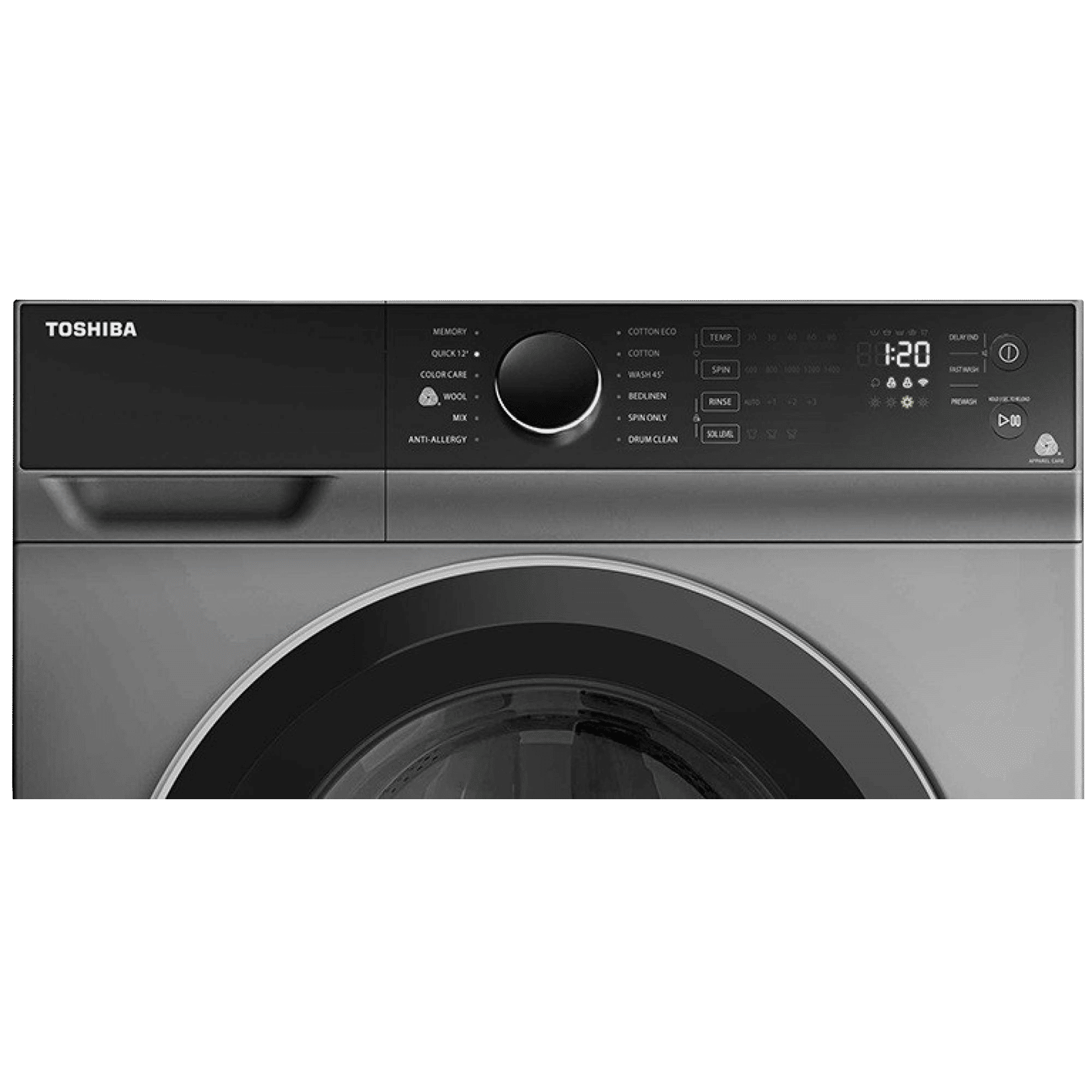 TOSHIBA 9 kg 5 Star Fully Automatic Front Load Washing Machine (TW-BJ100M4-IND(SK), In-Built Heater, Silver)_4