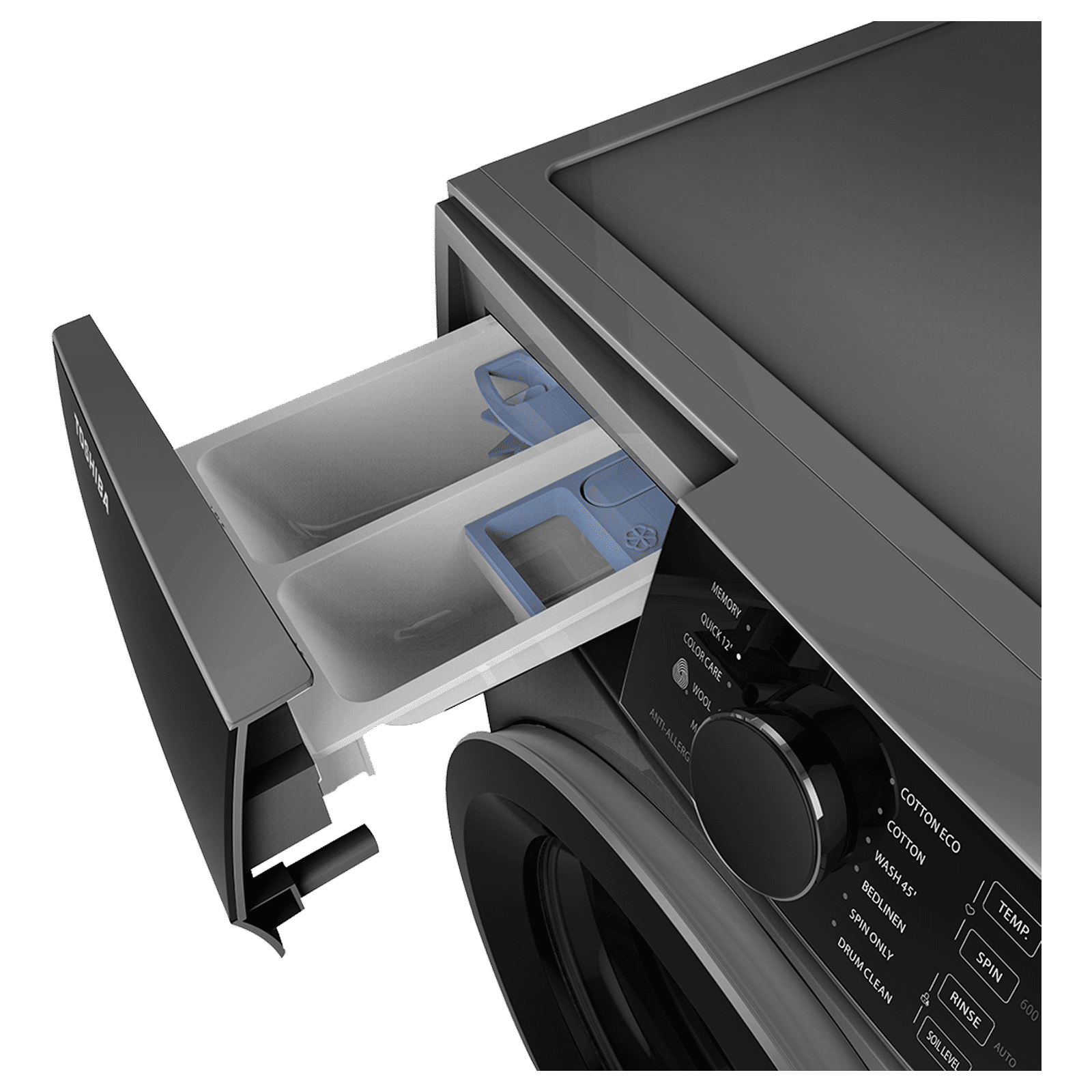 TOSHIBA 9 kg 5 Star Fully Automatic Front Load Washing Machine (TW-BJ100M4-IND(SK), In-Built Heater, Silver)_7