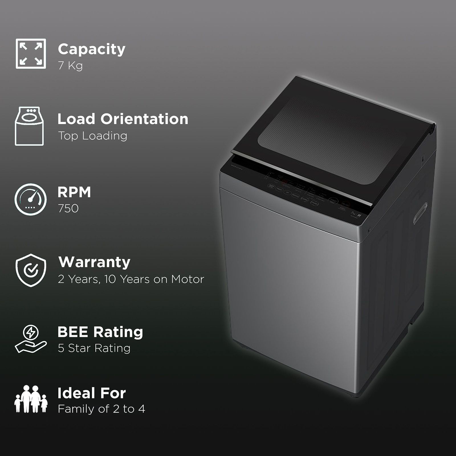 TOSHIBA 7 kg 5 Star Fully Automatic Top Load Washing Machine (AW-K801A-IND(SG), Memory Function, Silver)_2