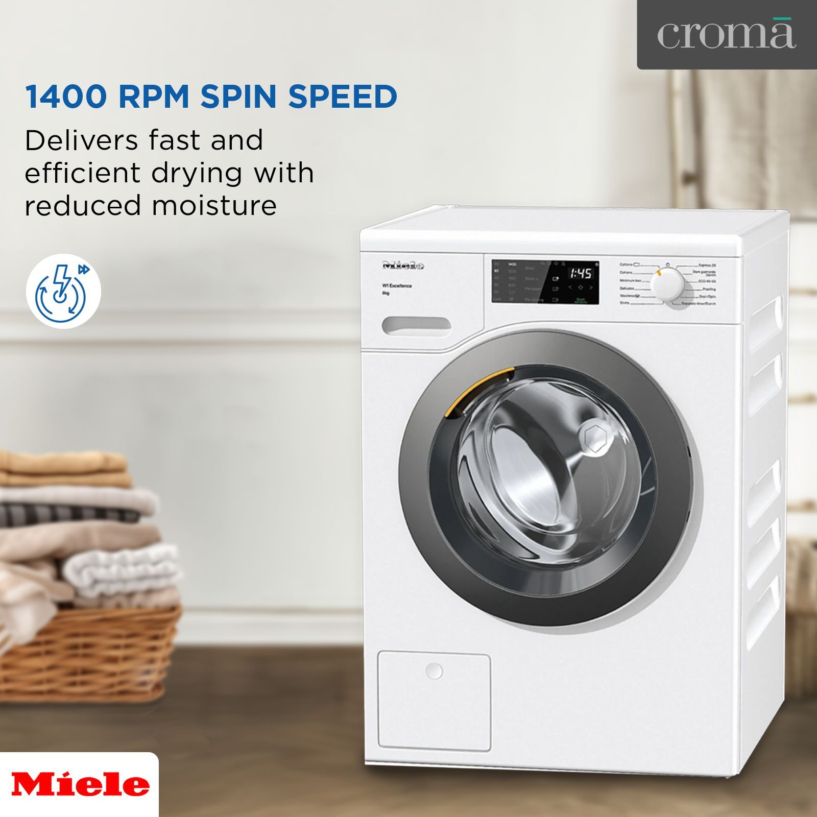 Miele 8 kg Fully Automatic Front Load Washing Machine (WED125, CapDosing Portioned Dispensing, Lotus White)_7