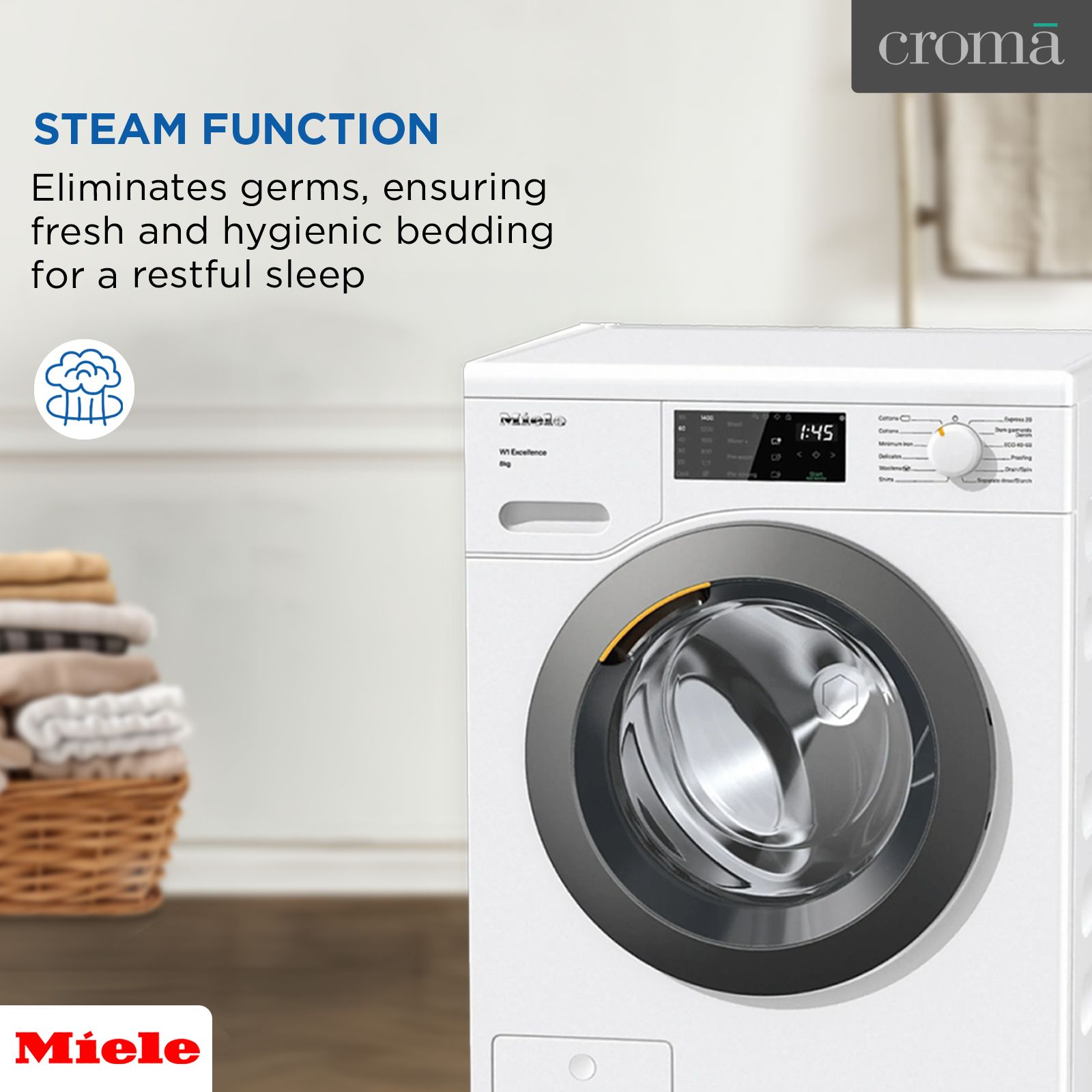 Miele 8 kg Fully Automatic Front Load Washing Machine (WED125, CapDosing Portioned Dispensing, Lotus White)_8