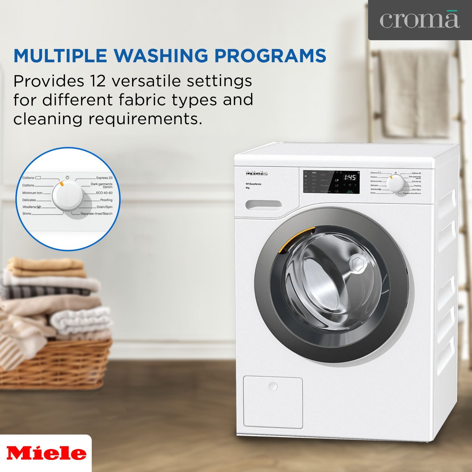 Miele 8 kg Fully Automatic Front Load Washing Machine (WED125, CapDosing Portioned Dispensing, Lotus White)_5