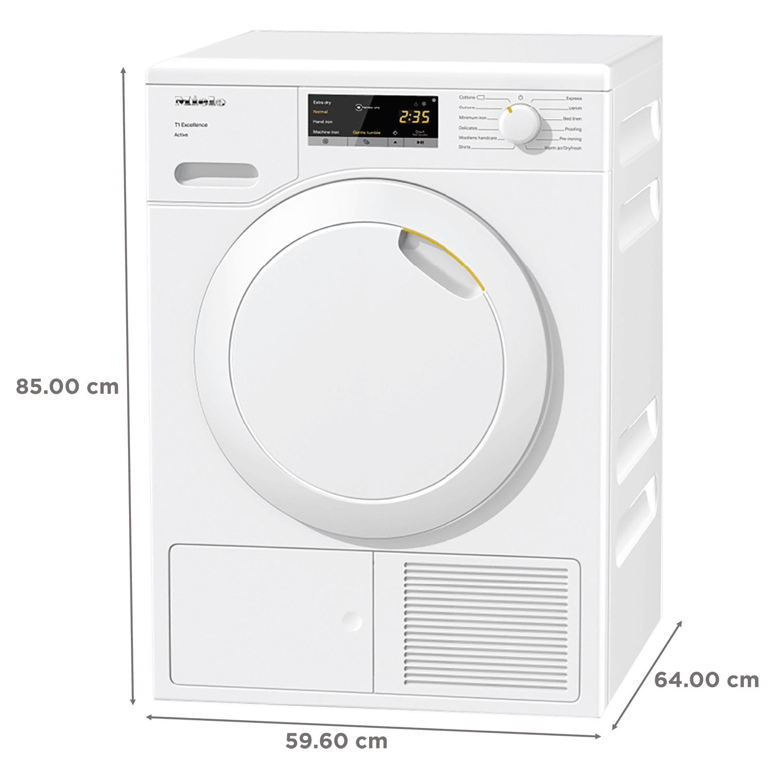 Miele T1 Excellence Active 7 kg Fully Automatic Front Load Dryer (Honeycomb Drum, TEA225WP, Lotus White)_2
