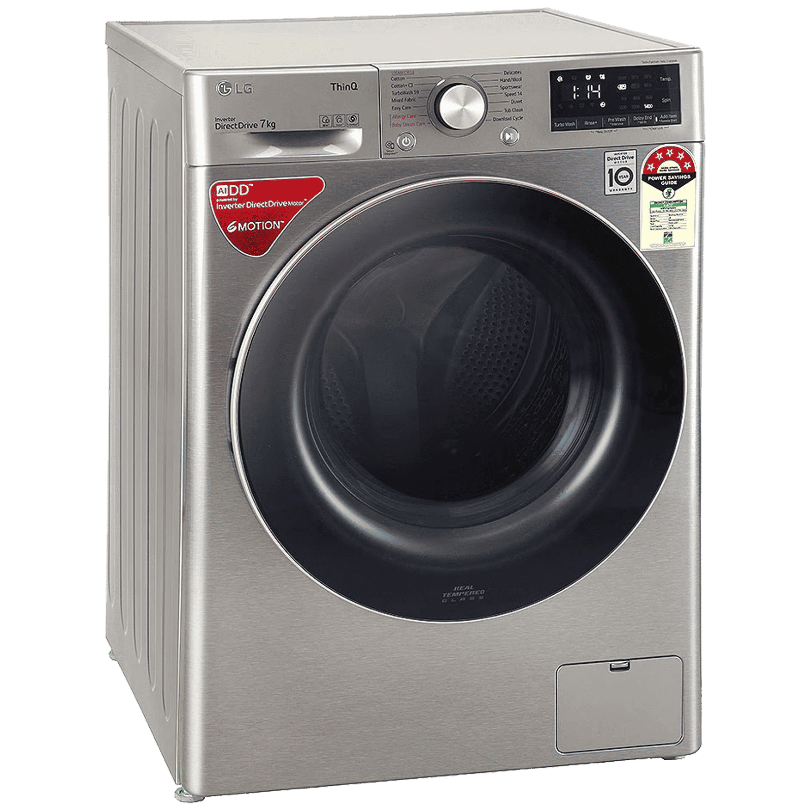 LG 7 kg 5 Star Inverter Fully Automatic Front Load Washing Machine (FHV1207ZWP, AI Direct Drive Technology, Platinum Silver)_5