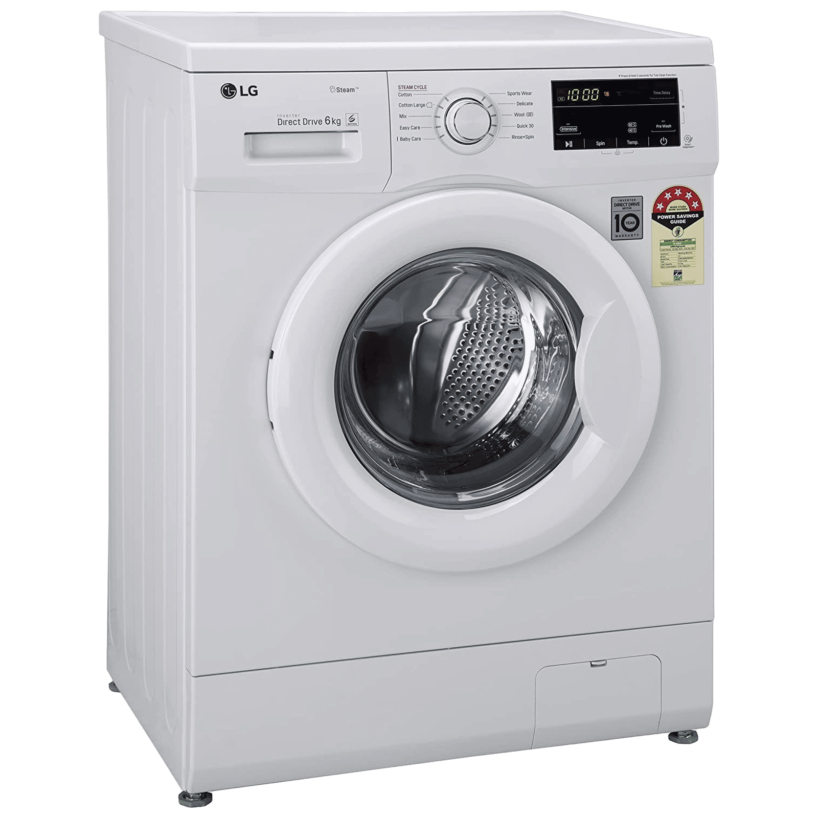LG 6 kg 5 Star Inverter Fully Automatic Front Load Washing Machine (FHM1006SDW, 6 Motion Direct Drive, White) LG 6 kg 5 Star Inverter Fully Automatic Front Load Washing Machine (FHM1006SDW, 6 Motion Direct Drive, White)_4