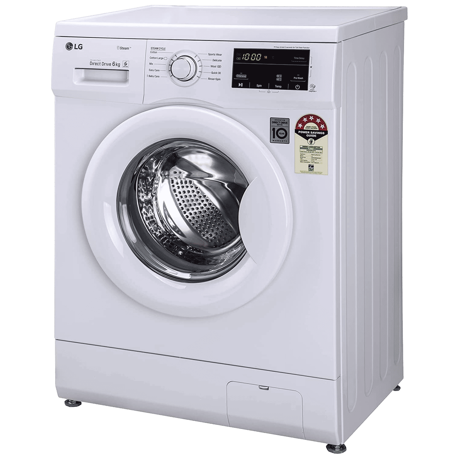 LG 6 kg 5 Star Inverter Fully Automatic Front Load Washing Machine (FHM1006SDW, 6 Motion Direct Drive, White) LG 6 kg 5 Star Inverter Fully Automatic Front Load Washing Machine (FHM1006SDW, 6 Motion Direct Drive, White)_5