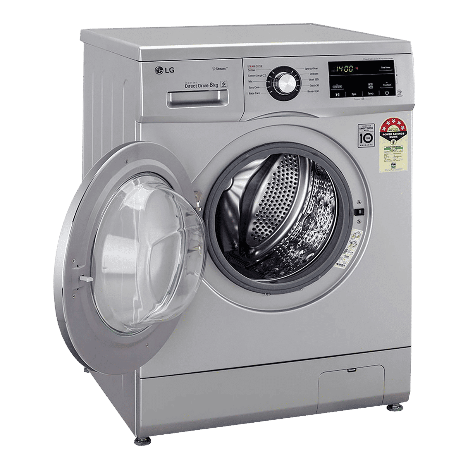 LG 8 kg 5 Star Inverter Fully Automatic Front Load Washing Machine (FHM1408BDL, In-built Heater, Luxury Silver)_13
