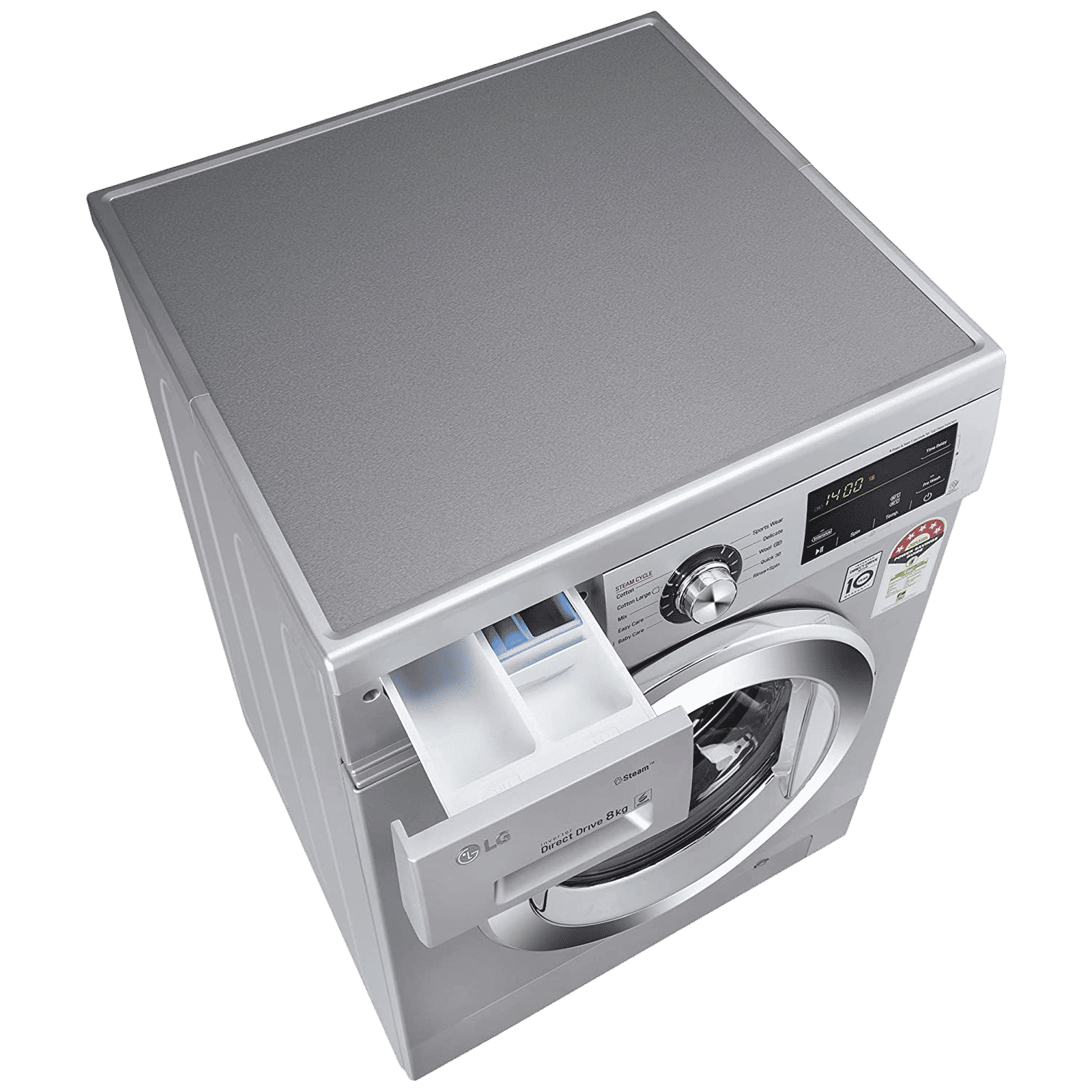 LG 8 kg 5 Star Inverter Fully Automatic Front Load Washing Machine (FHM1408BDL, In-built Heater, Luxury Silver)_8