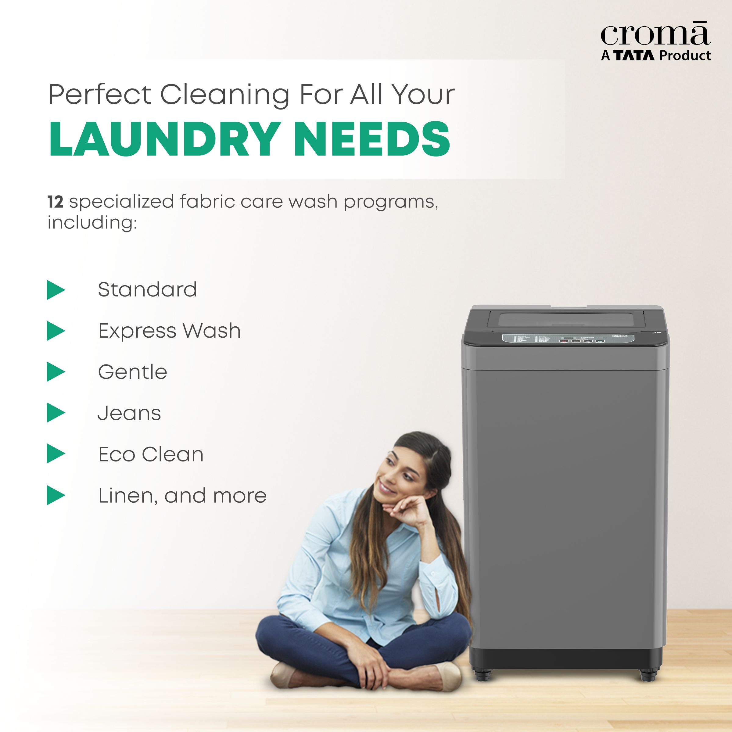 Croma 7.5 Kg 5 Star Fully Automatic Top Load Washing Machine ( Anti-Bacterial Shield, Dark Grey)_11