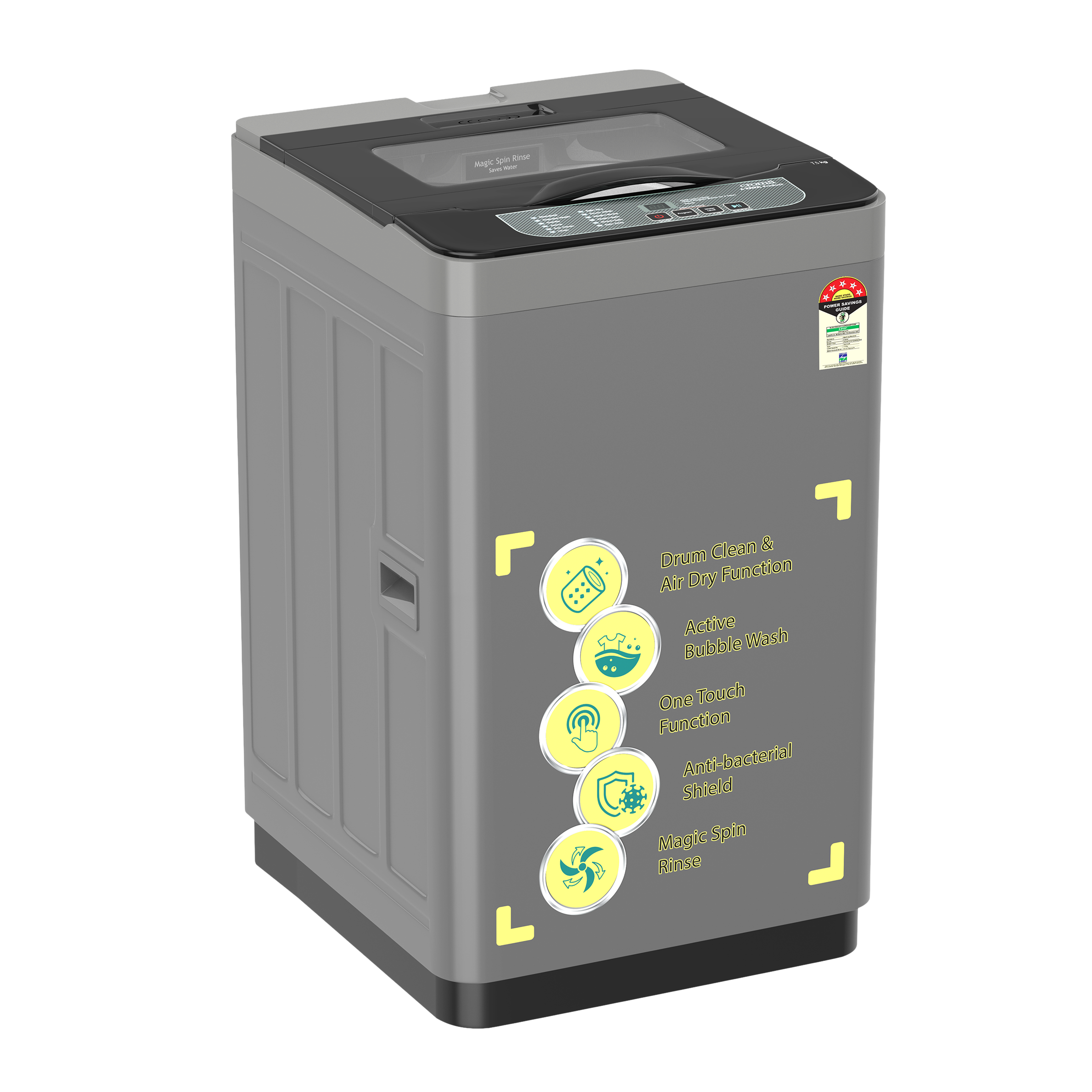 Croma 7.5 Kg 5 Star Fully Automatic Top Load Washing Machine ( Anti-Bacterial Shield, Dark Grey)_5