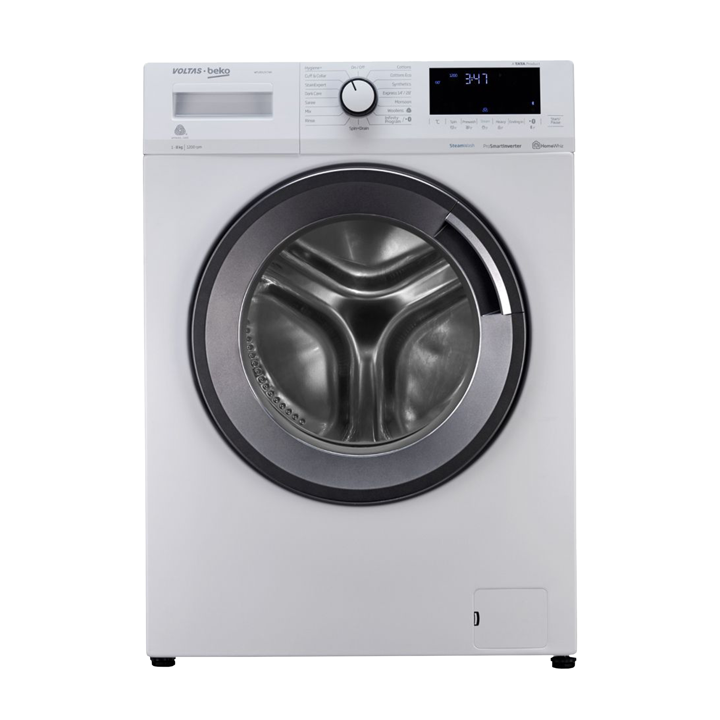 Voltas Beko 8 kg 5 Star Inverter Fully Automatic Front Load Washing Machine (WFL8012VTWA, Steam Wash, White) Voltas Beko 8 kg 5 Star Inverter Fully Automatic Front Load Washing Machine (WFL8012VTWA, Steam Wash, White)_1