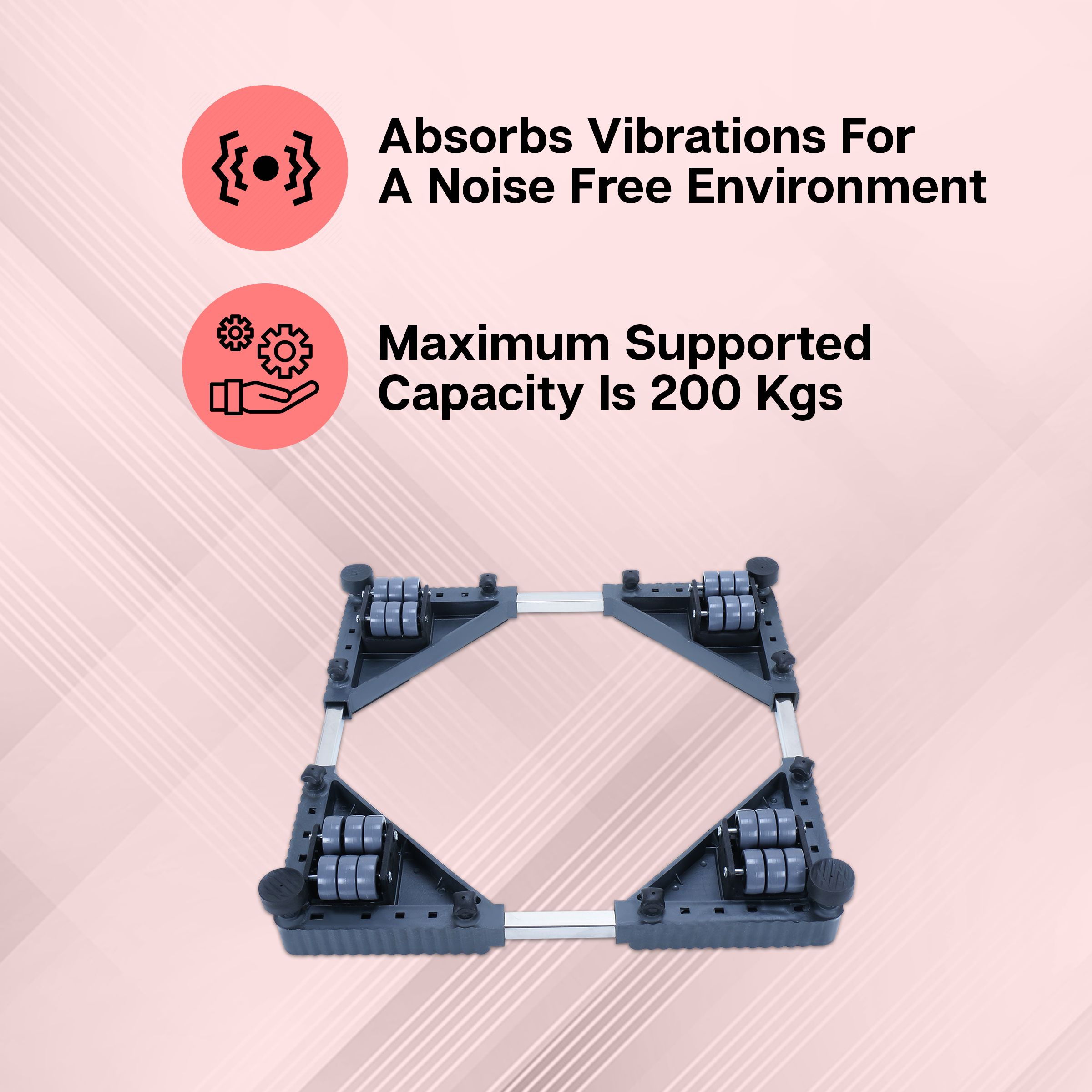 Croma 24 Wheel Trolley Stand for Washing Machine and Refrigerator ( Black)_13