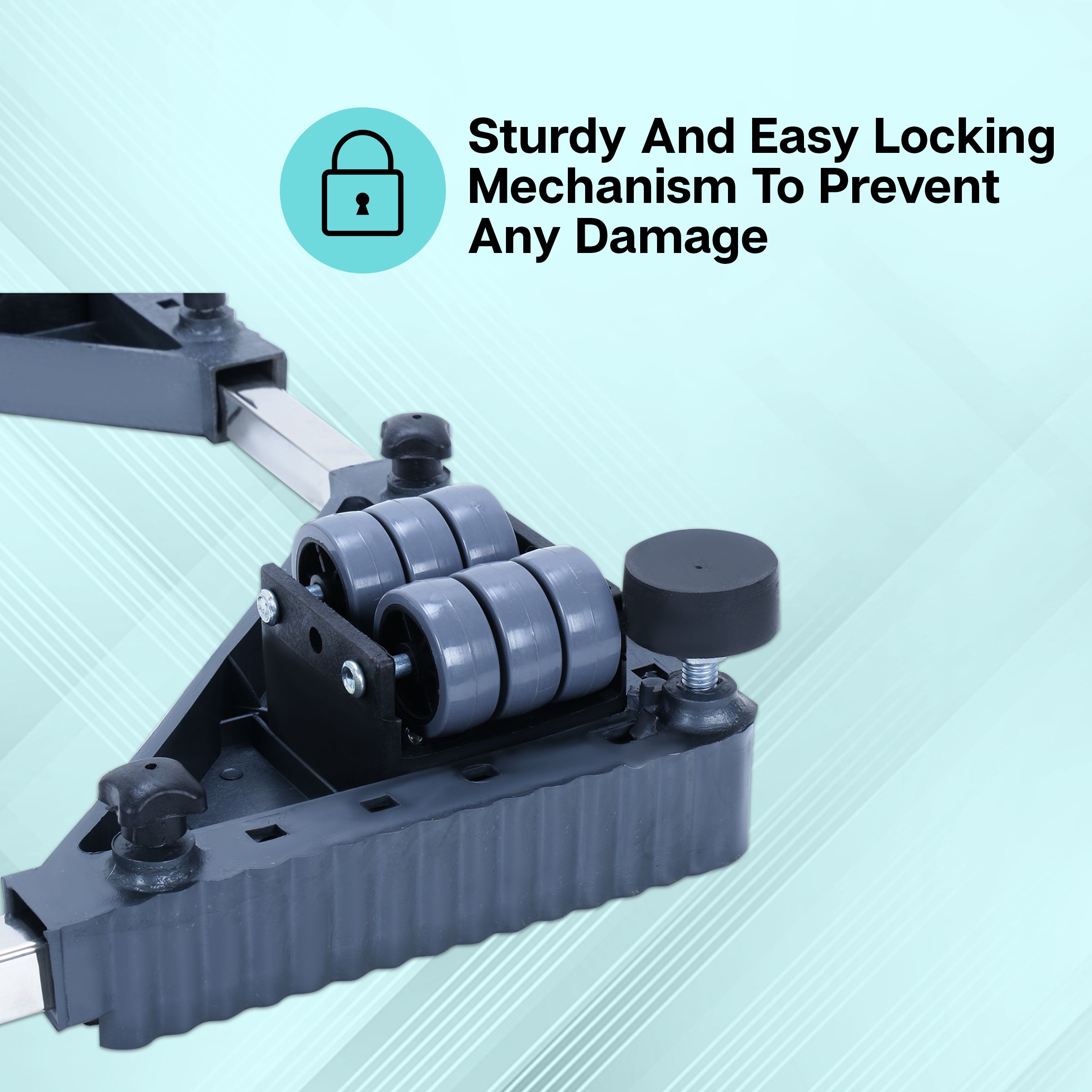 Croma 24 Wheel Trolley Stand for Washing Machine and Refrigerator ( Black)_14