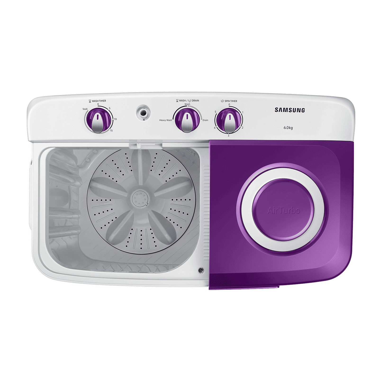SAMSUNG 6 kg 5 Star Semi Automatic Washing Machine with Air Turbo Drying (WT60R2000LL/TL, Light Grey & Violet)_4