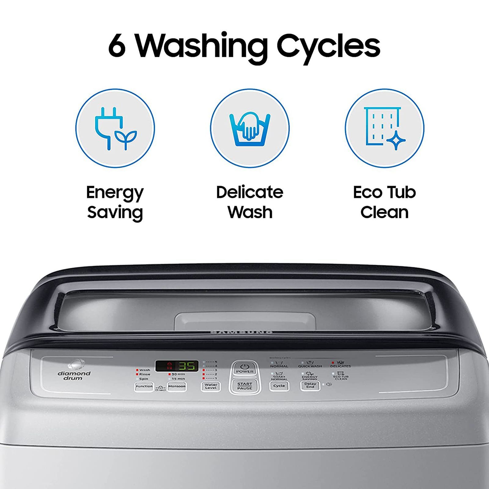 SAMSUNG 6.5 kg Inverter Fully Automatic Top Load Washing Machine (WA65A4002VS/TL, Diamond Drum, Imperial Silver)_11
