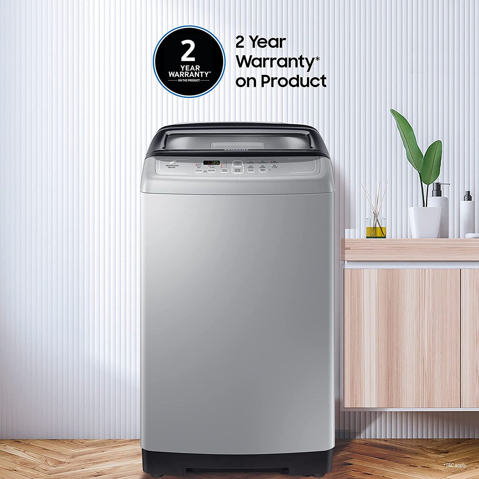 SAMSUNG 6.5 kg Inverter Fully Automatic Top Load Washing Machine (WA65A4002VS/TL, Diamond Drum, Imperial Silver)_14