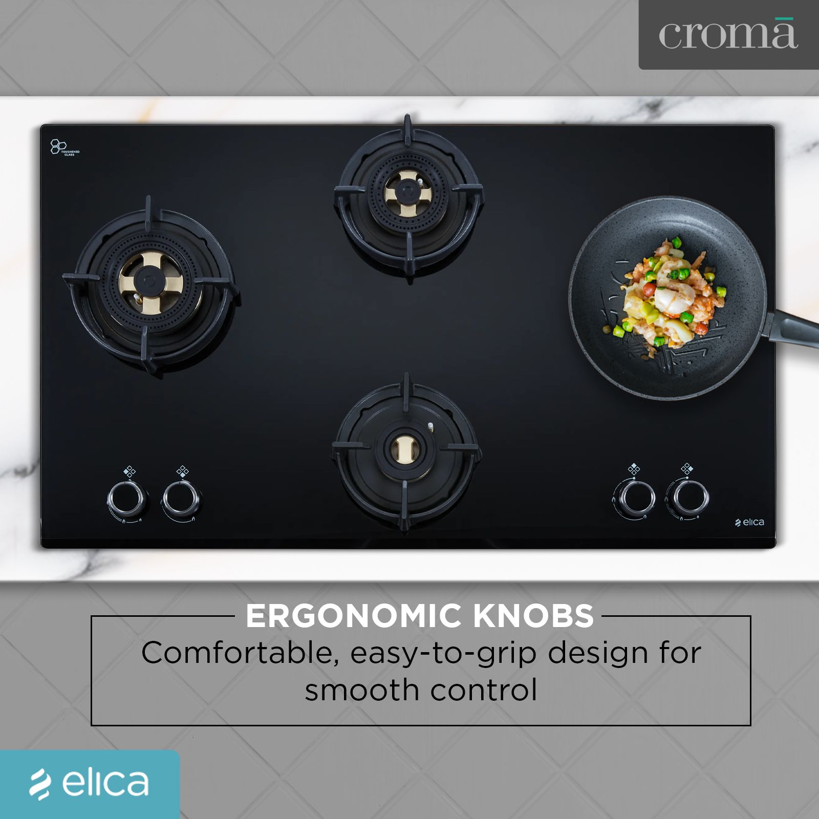 Elica DFS FB MFC 4B 91 FFD 4 Burner Automatic Hob (Multi Flame Control, Black)_7