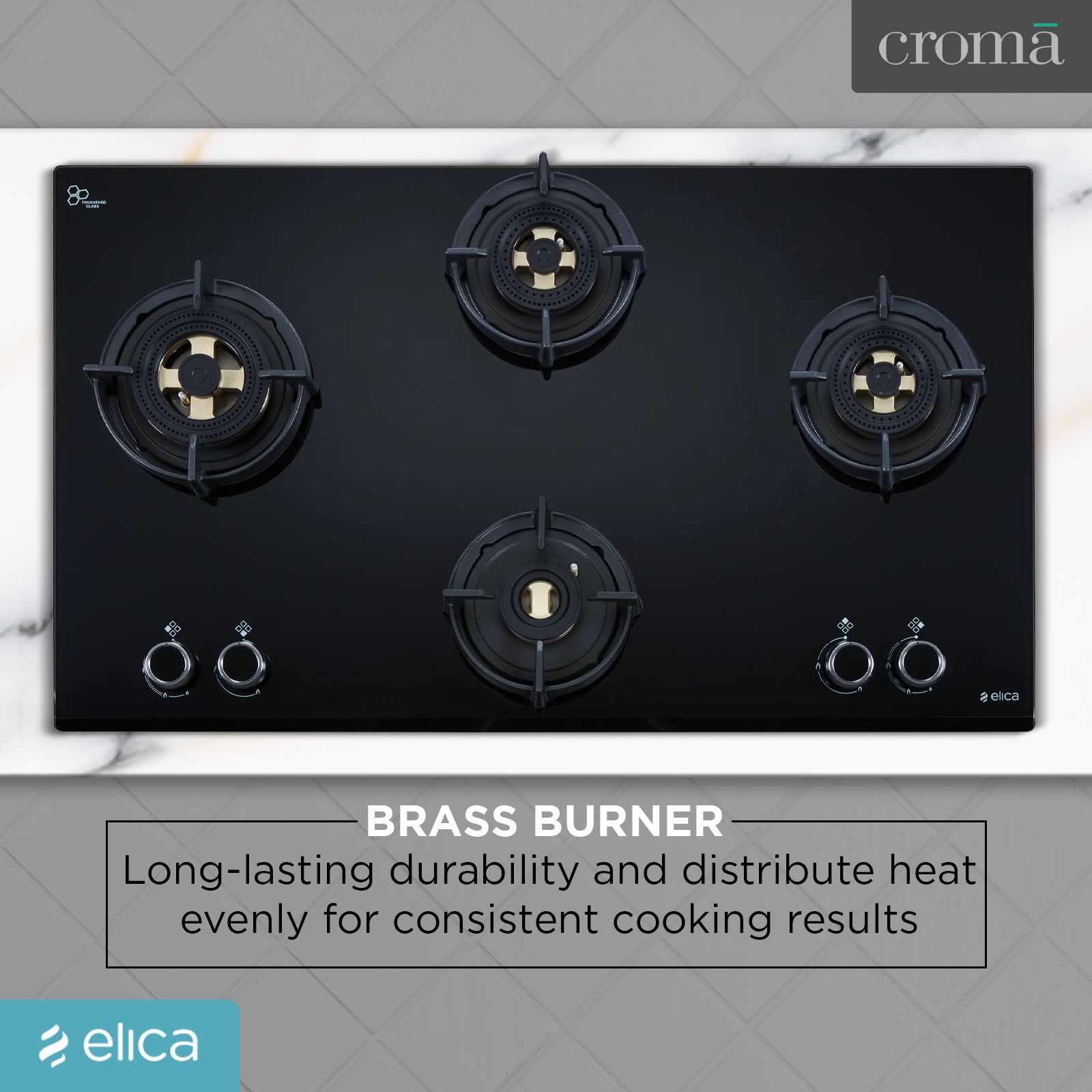 Elica DFS FB MFC 4B 91 FFD 4 Burner Automatic Hob (Multi Flame Control, Black)_5