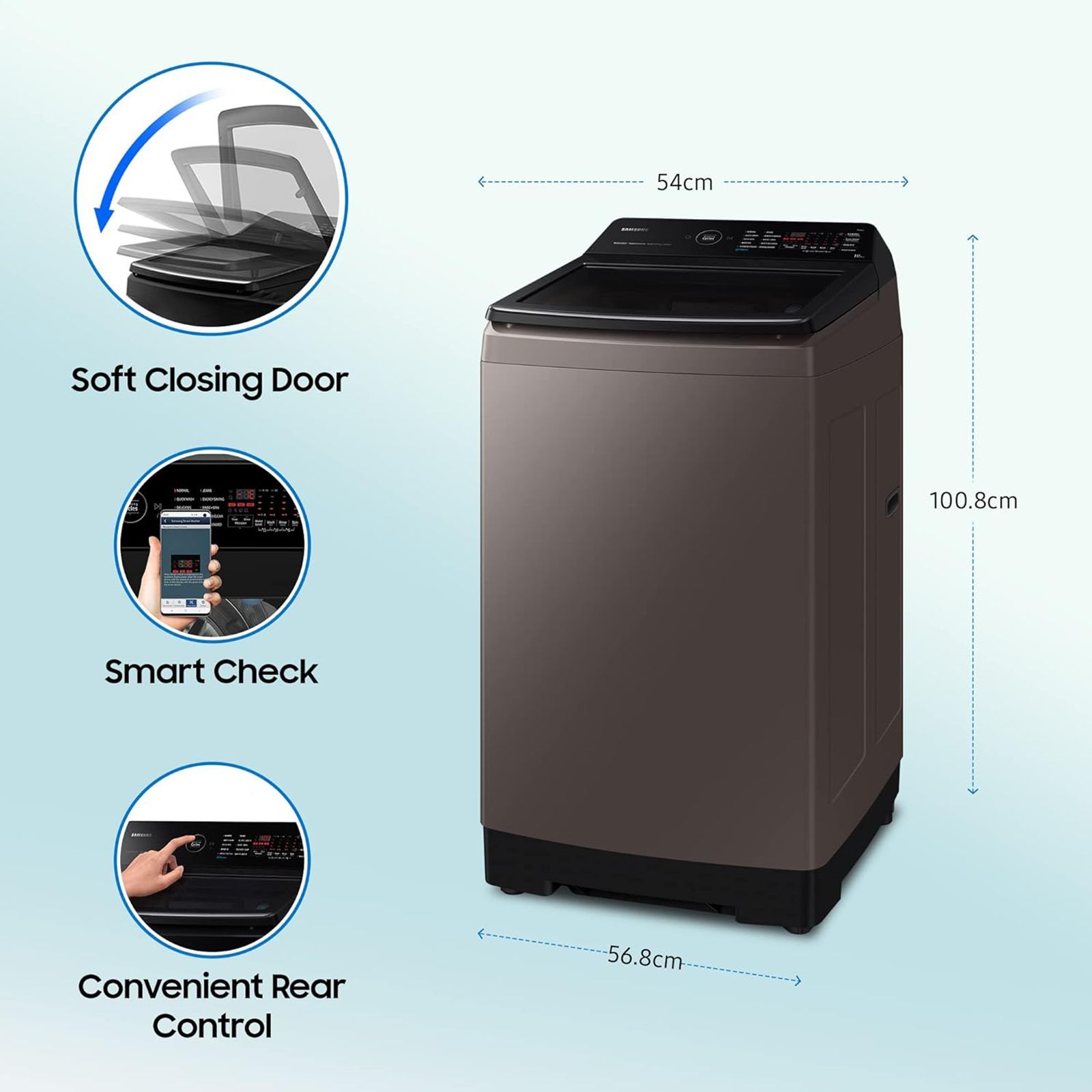 SAMSUNG 10 kg 5 Star Fully Automatic Top Load Washing Machine (WA10BG4686BRTL, in-built Heater, Rose Brown) SAMSUNG 10 kg 5 Star Fully Automatic Top Load Washing Machine (WA10BG4686BRTL, in-built Heater, Rose Brown)_14