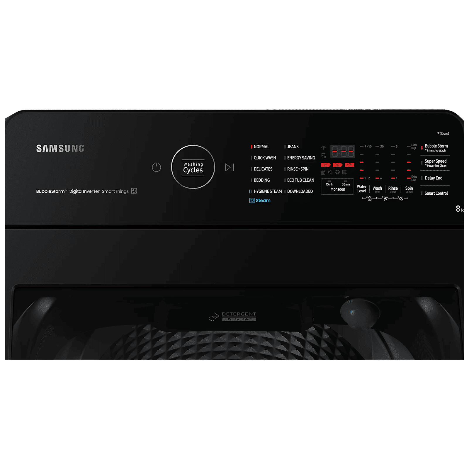 SAMSUNG 8 kg 5 Star Fully Automatic Top Load Washing Machine (WA80BG4686BVTL, In-built Heater, Black Caviar)_4
