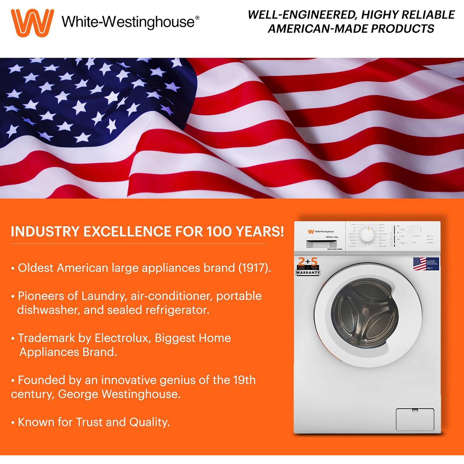 White Westinghouse 8.5 kg Fully Automatic Front Load Washing Machine (HDF8500, In-Built Heater, Black & White)_14
